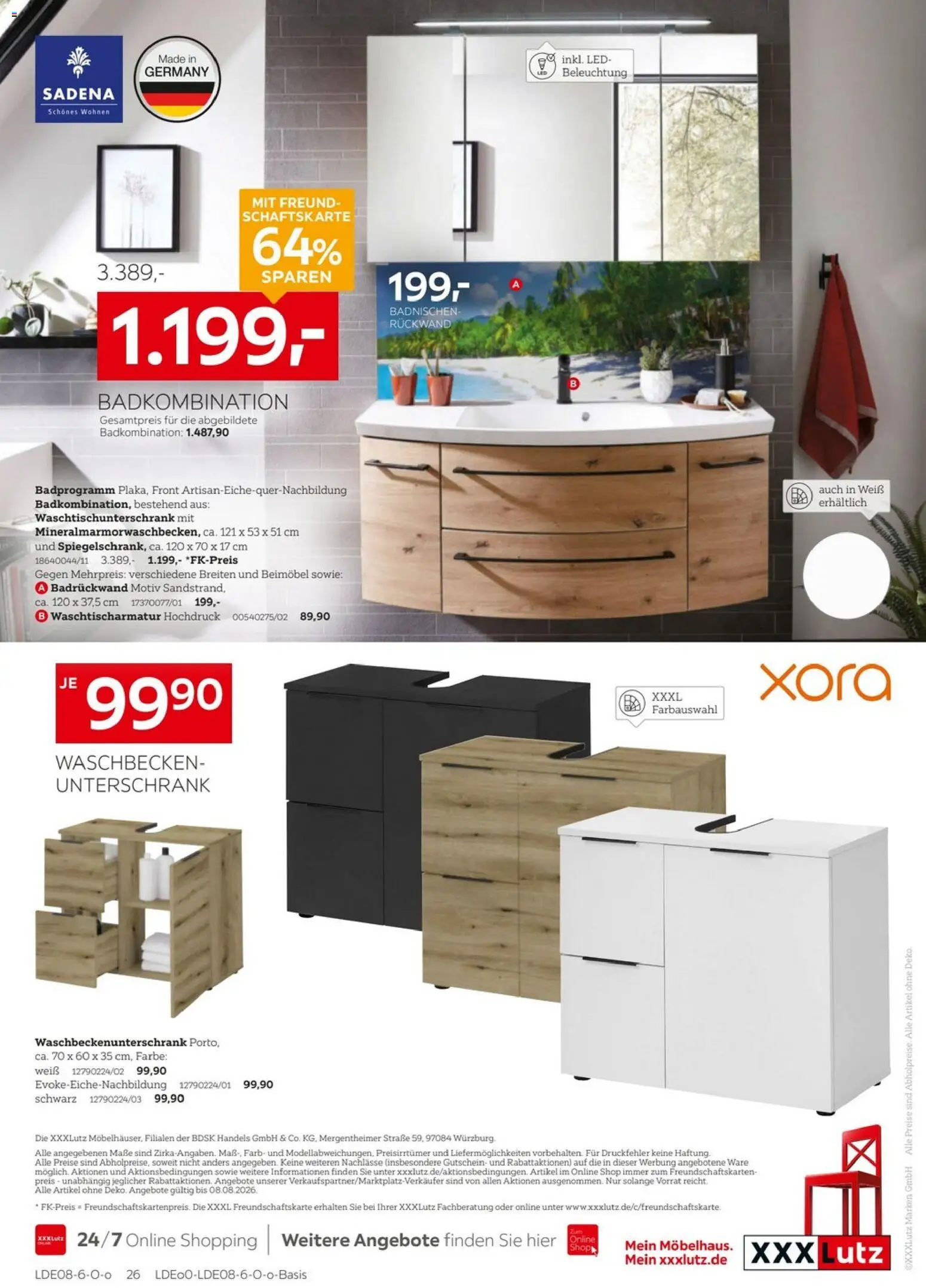 XXXLutz Badezimmer-Testerinnen und -Tester gesucht – gültig ab 25.07.2026 | Seite: 26 | Produkte: Waschbecken, Unterschrank