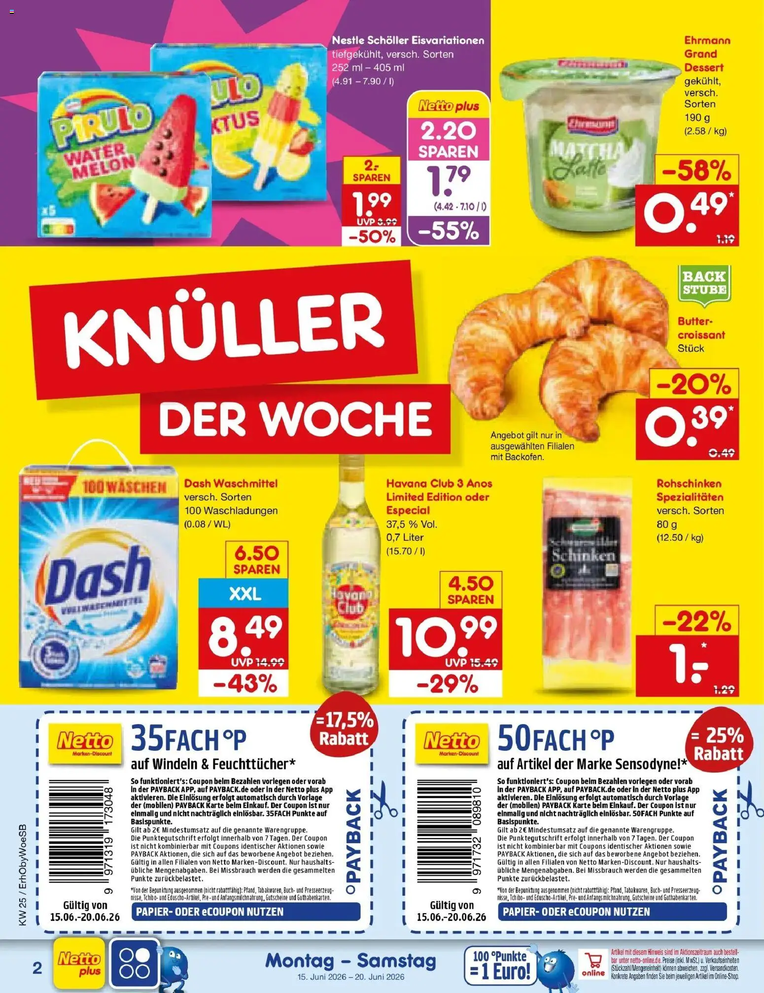 Netto Marken-Discount Prospekt Gemmingen – gültig ab 14.06.2026 | Seite: 2 | Produkte: Butter, Croissant, Waschmittel, Schinken