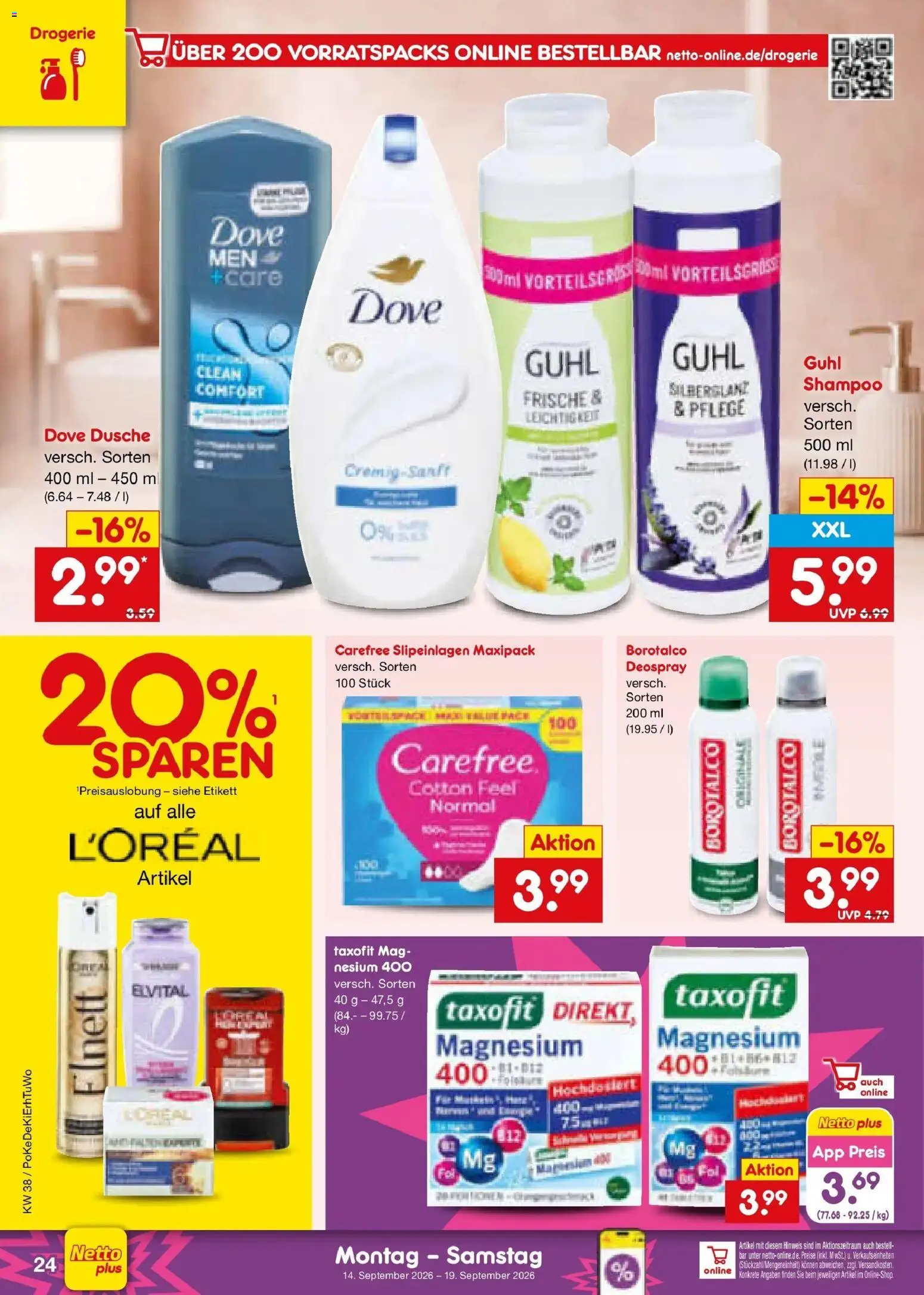 Netto Marken-Discount Prospekt Ludwigshafen-Edigheim – gültig ab 14.09.2026 | Seite: 36 | Produkte: Dusche, Shampoo, Deospray