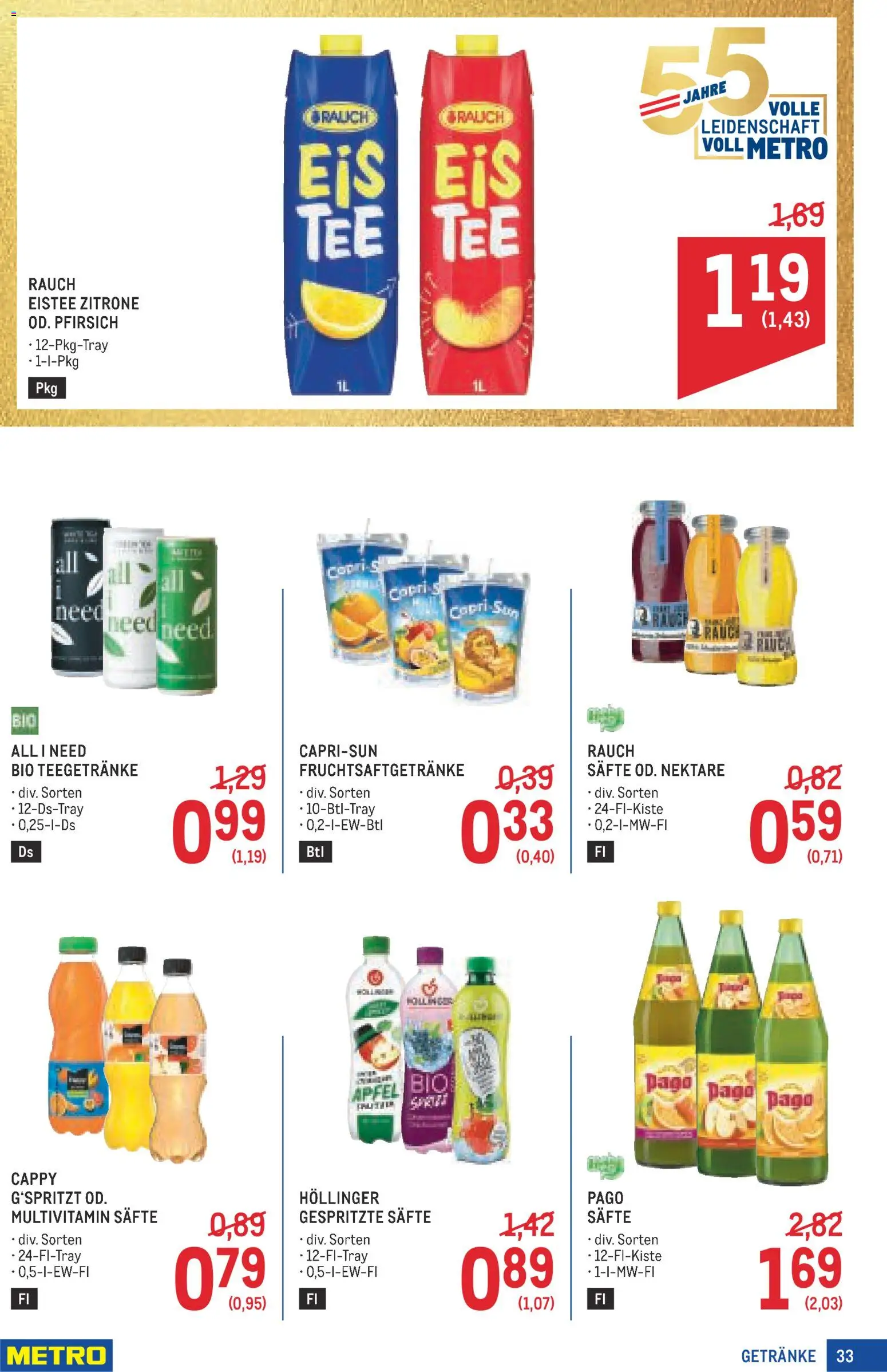 Metro angebote Profi gültig ab 23.07.2026 | Seite: 33 | Produkte: Getränke, Zitrone, Äpfel, Multivitamin