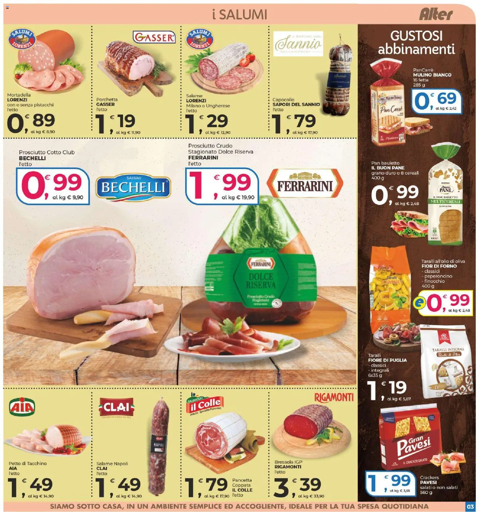 Volantino Alter Discount del 06/08/2026 | Pagina: 3 | Prodotti: Salame, Bresaola, Petto di tacchino, Pistacchi