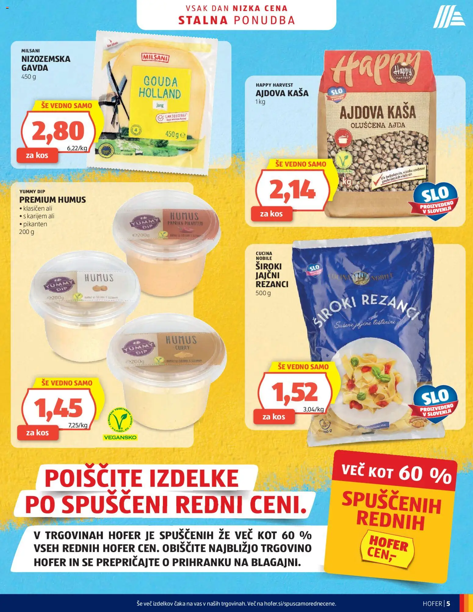Novi Hofer katalog ponudbe – veljaven od 20.05.2026 | Stran: 5 | Izdelki: Rezanci, Kos, Ajda