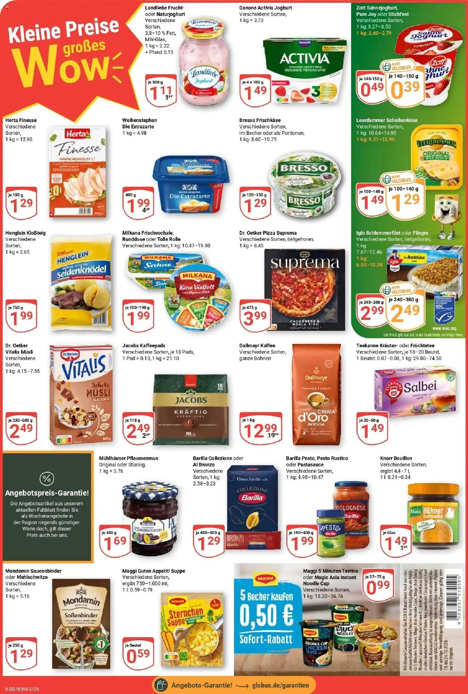 Globus Prospekt Koblenz-Bubenheim (ab 19.10.2026) » Angebote online | Seite: 2 | Produkte: Kaffeepads, Teekanne, Herta finesse, Iglo schlemmerfilet