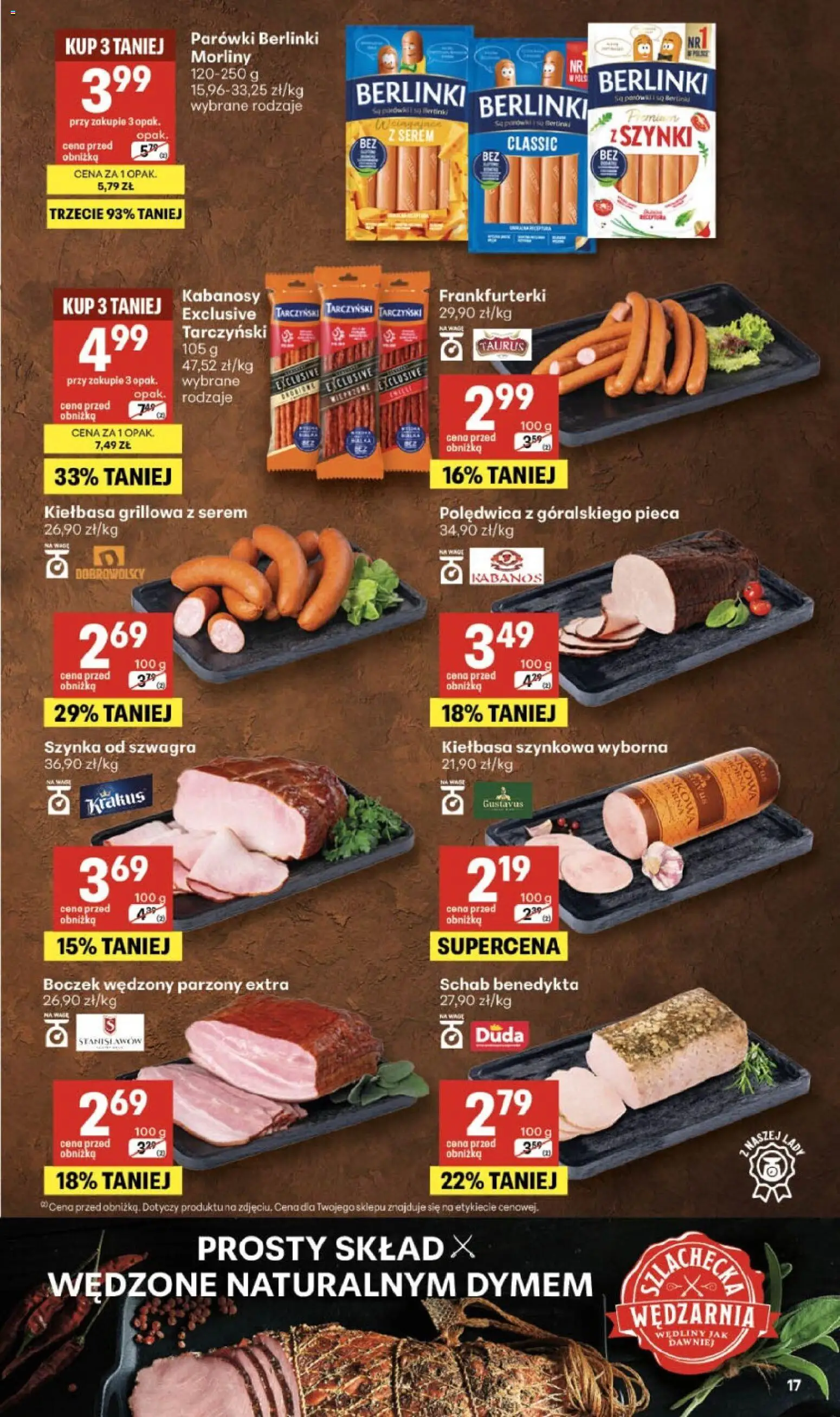 Delikatesy Centrum gazetka - Sklepy Własne od 13.08.2026 | Strona: 17 | Produkty: Kabanosy, Parówki, Berlinki, Wędliny