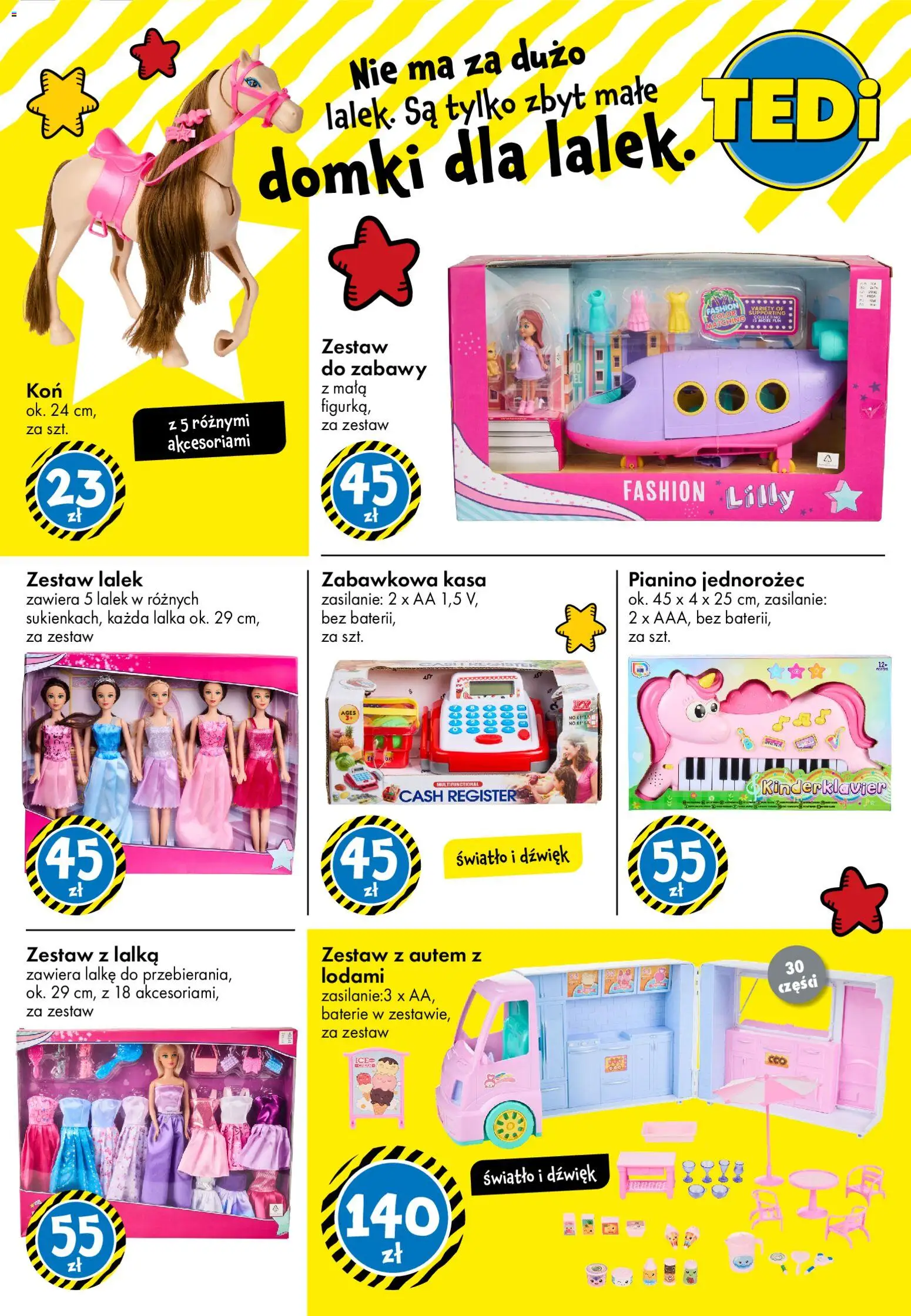 TEDi gazetka od 23.10.2026 | Strona: 18 | Produkty: Baterie, Lalka, Jednorożec