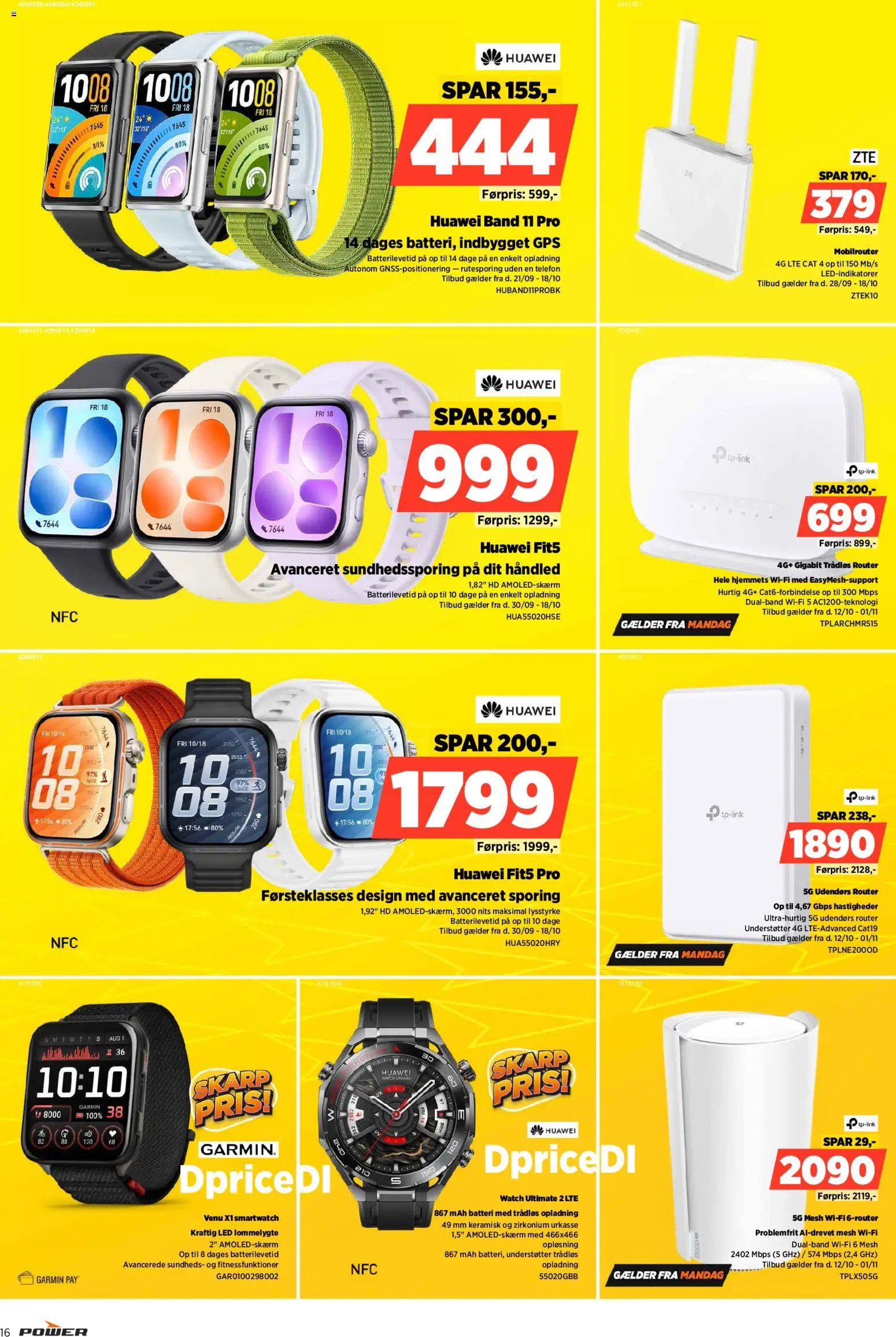 Power tilbudsavis – gyldig fra 09/10/2026 | Side: 16 | Produkter: Telefon, Batteri, Smartwatch, Router