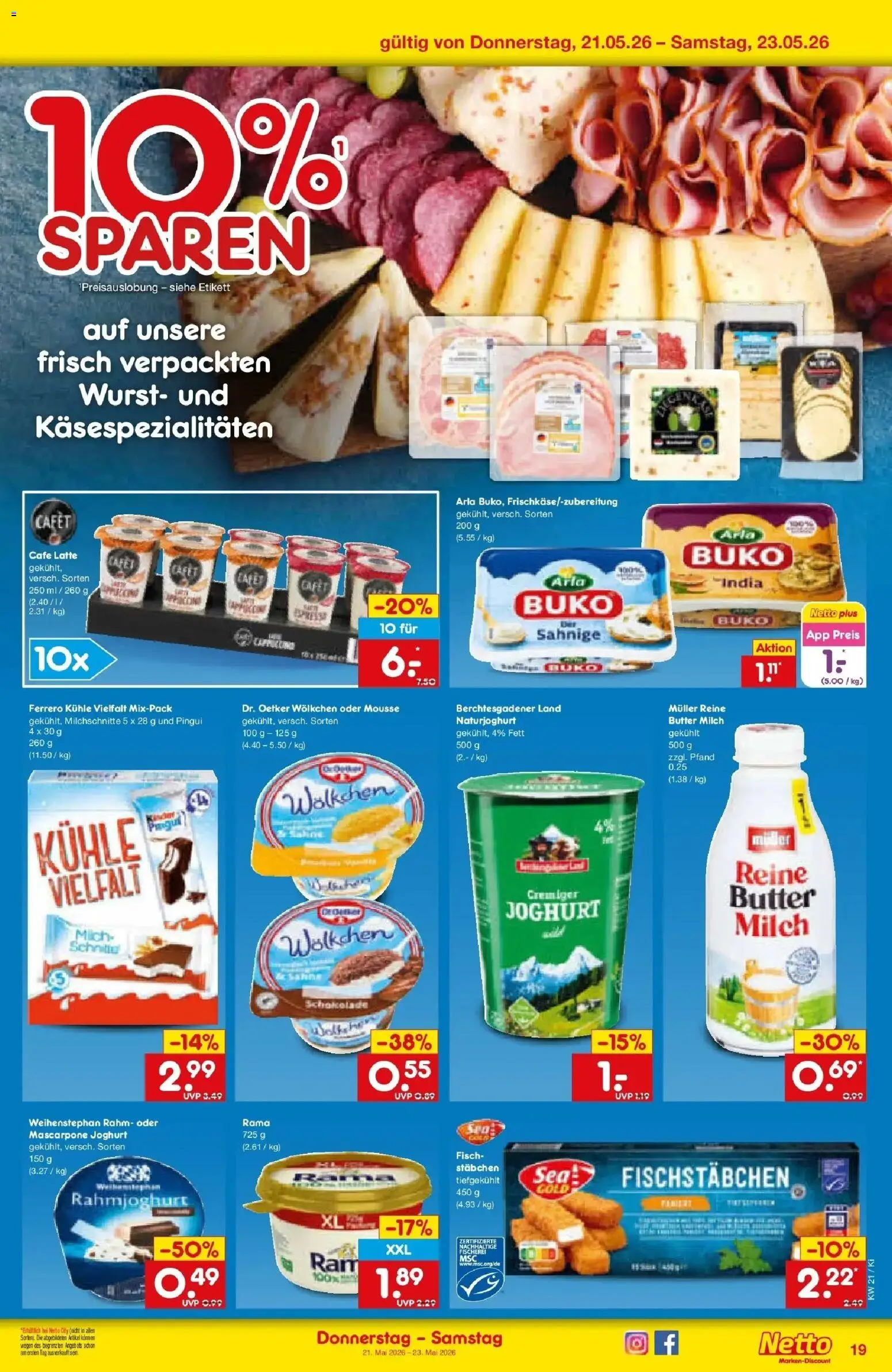 Netto Marken-Discount Prospekt Oberhaid	 – gültig ab 17.05.2026 | Seite: 21 | Produkte: Rama, Joghurt, Fisch, Wurst