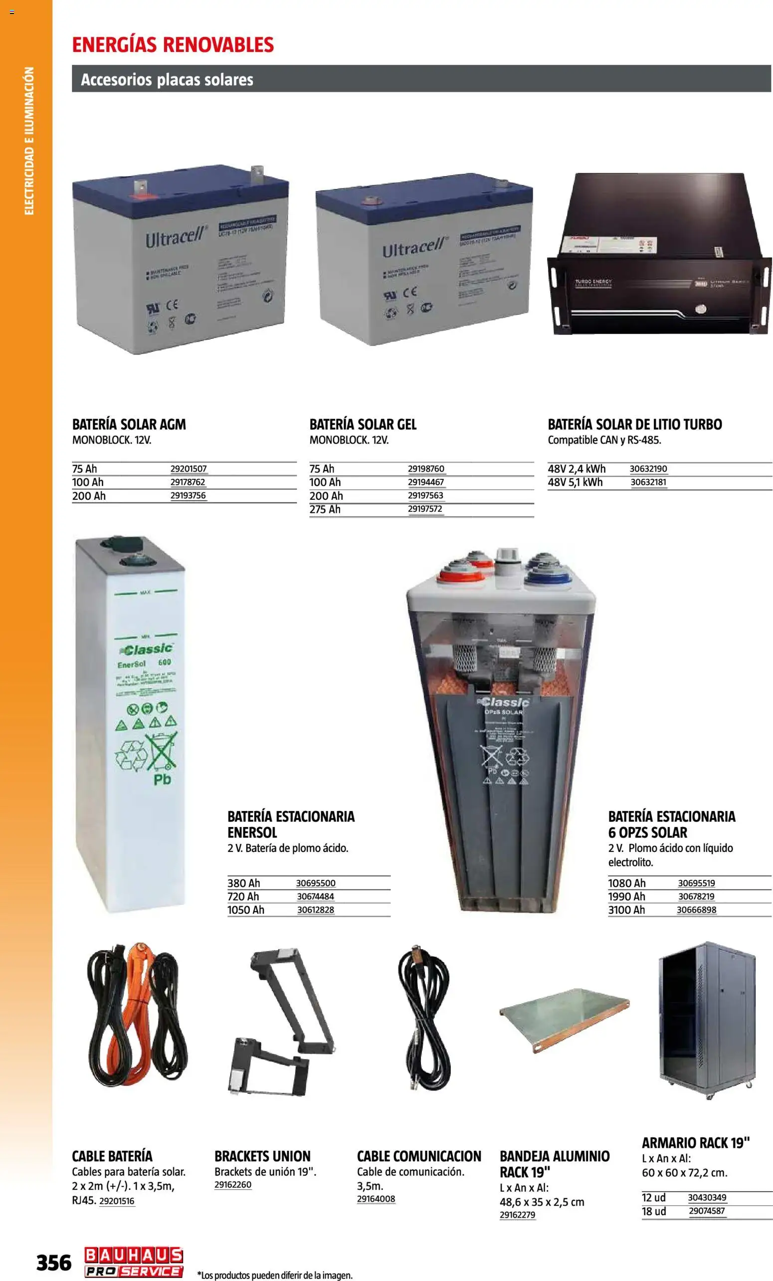 Bauhaus ProService │ válido desde el 11/05/2026 | Página: 356 | Productos: Cable, Bandeja, Armario, Batería