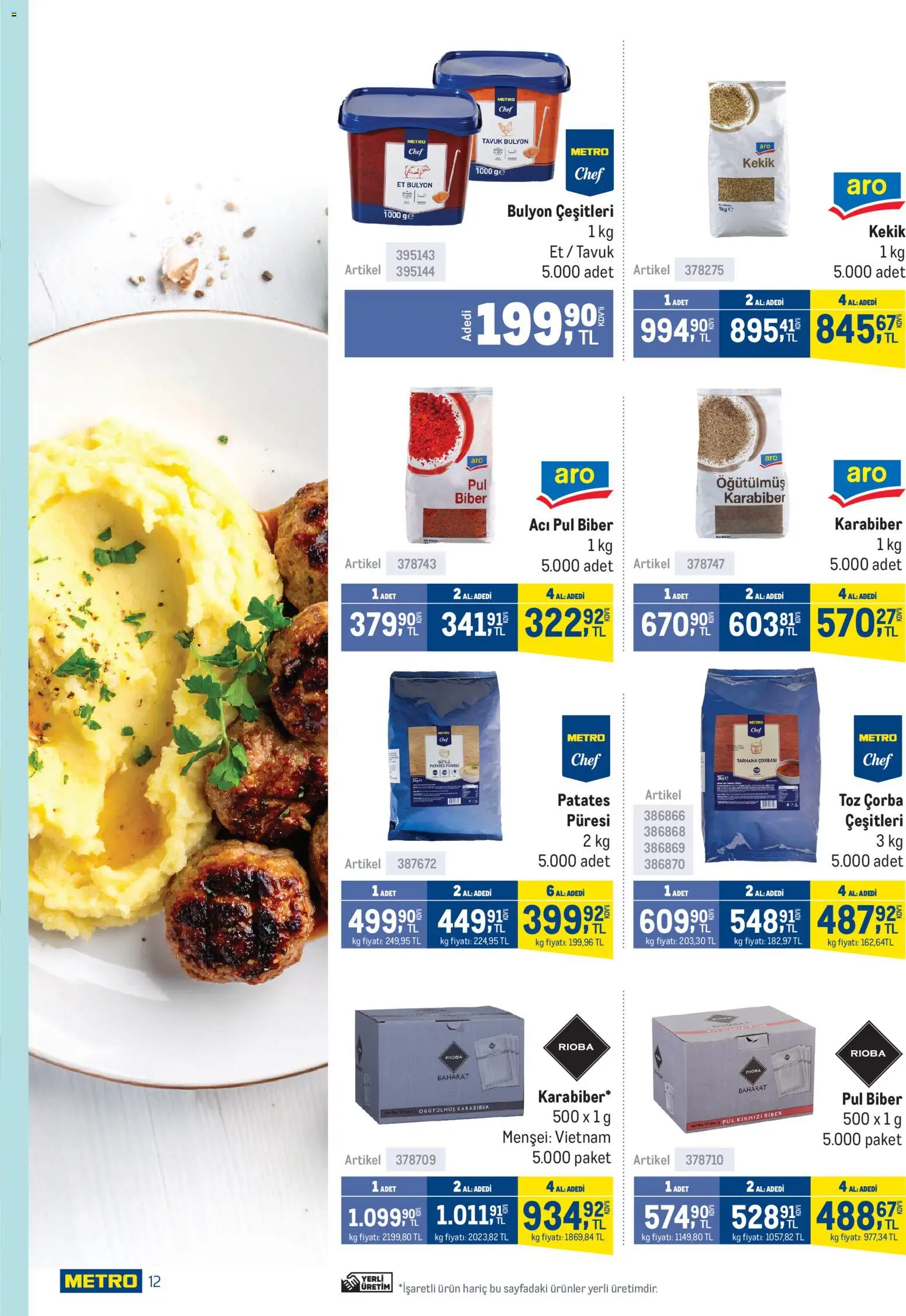 Metro - Lokantalar - 14.05.2026 tarihinden itibaren geçerlidir | Sayfa: 12 | Ürünler: Karabiber, Baharat, Patates, Kırmızı biber