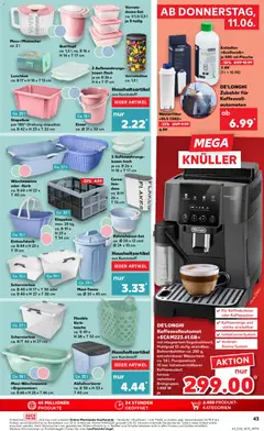 Kaufland Prospekt ab 11.06.2026 gültig | Seite: 43 | Produkte: Tasche, Korb, Kaffeevollautomat