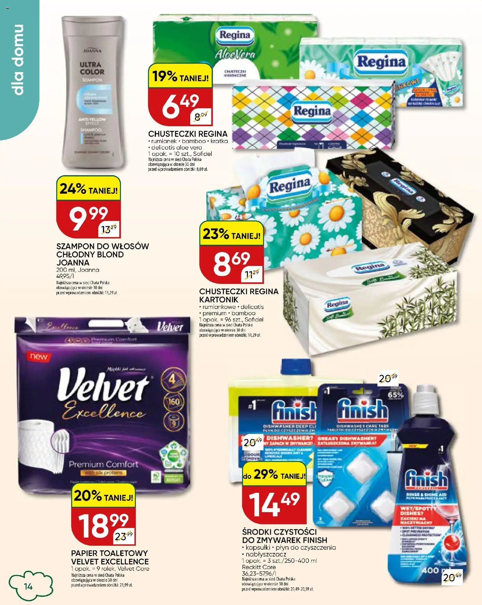 Chata Polska gazetka - szkola od 10.08.2026 | Strona: 14 | Produkty: Kapsułki, Chusteczki, Papier toaletowy, Szampon