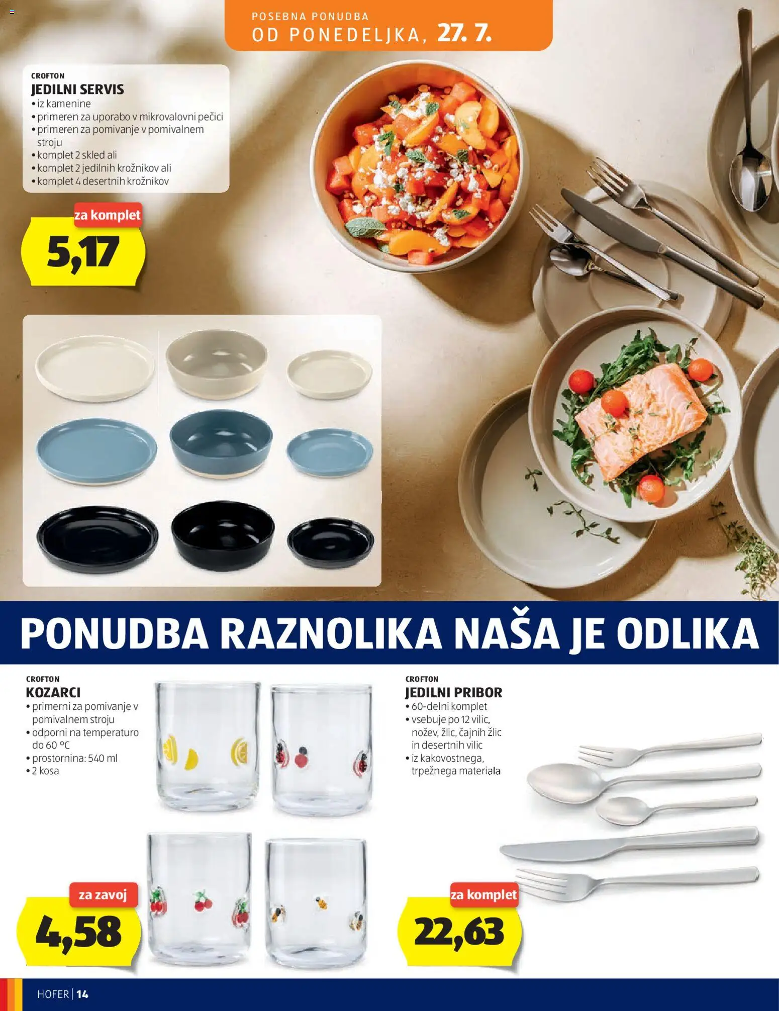 Novi Hofer katalog ponudbe – veljaven od 22.07.2026 | Stran: 14 | Izdelki: Pribor