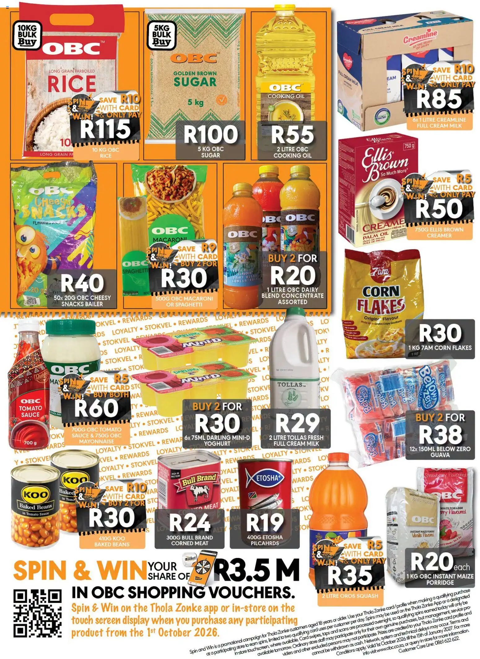 New OBC catalogue – valid from 24/09/2026 | Page: 4 | Products: Corn flakes, Oil, Rice, Fruit