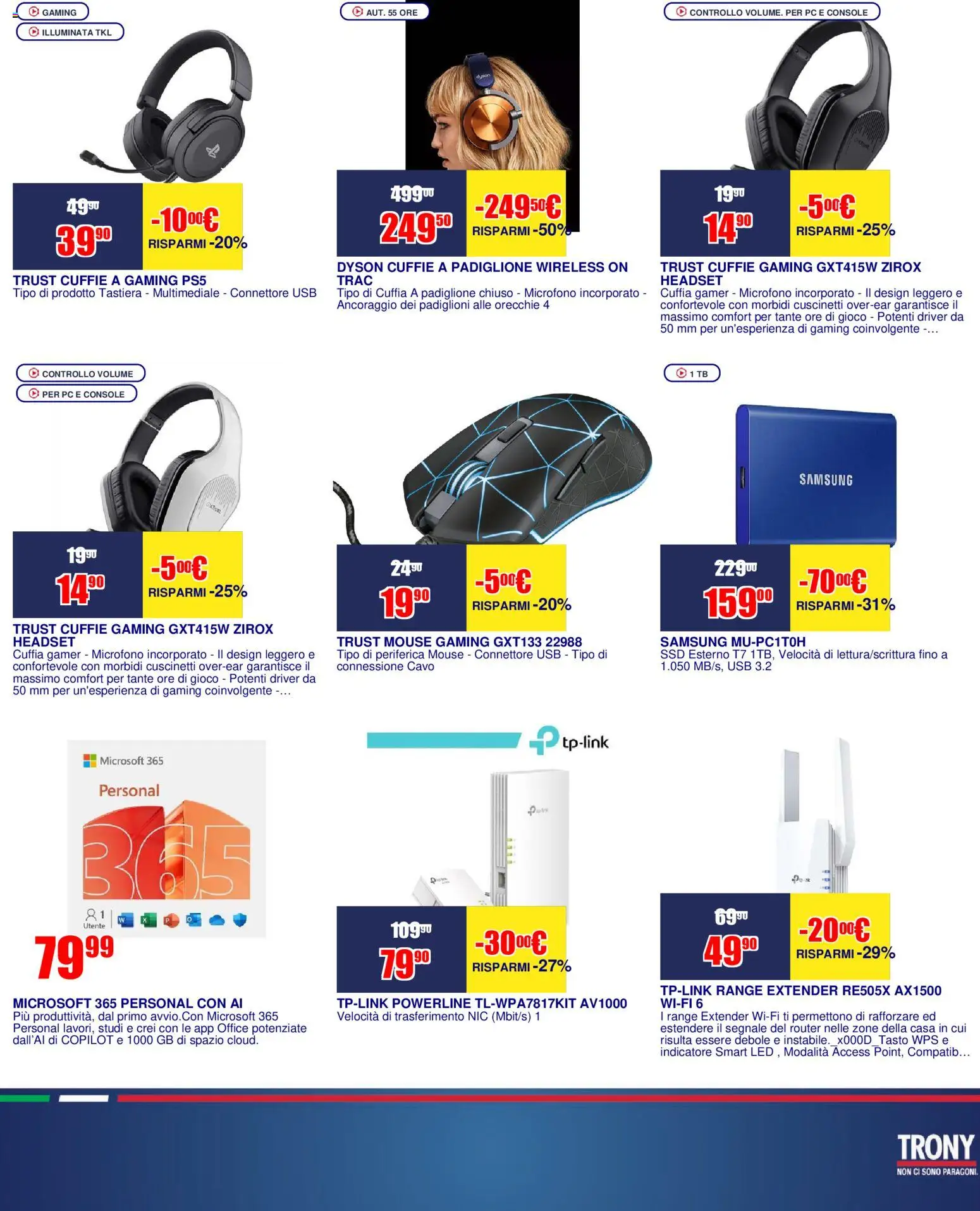 Volantino Trony del 25/06/2026 | Pagina: 20 | Prodotti: Mouse, Tastiera, Gioco, Samsung