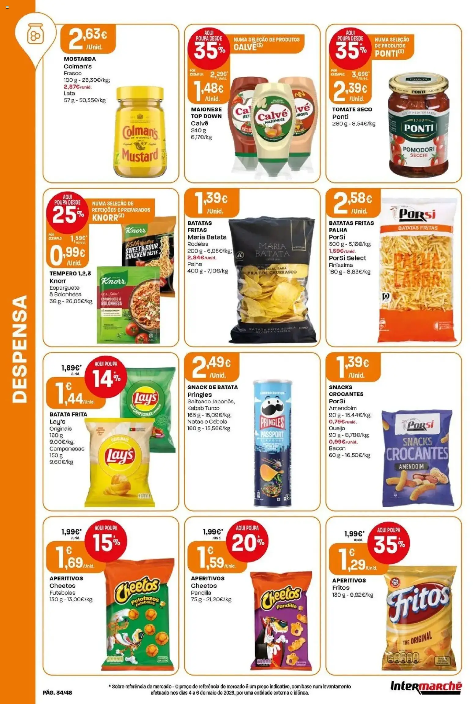 Intermarché - Isto é que são preços BAIXOS! │ válido de 04/06/2026 | Página: 34 | Produtos: Top, Base, Tomate, Batatas fritas