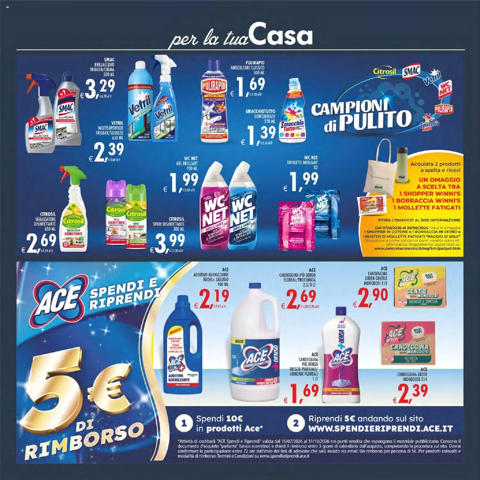 Volantino Decò del 11/08/2026 | Pagina: 36 | Prodotti: Spray disinfettante, Anticalcare, Borraccia, WC