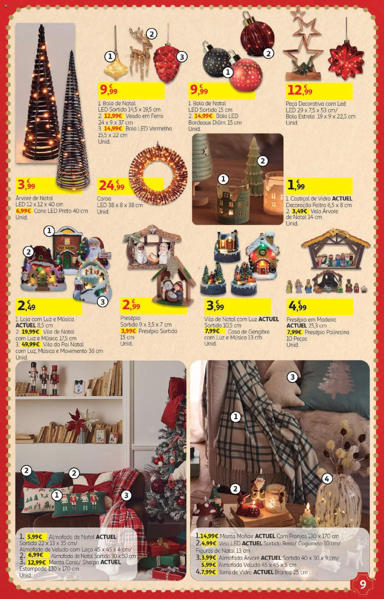 Auchan Presentes │ válido de 01/11/2026 | Página: 9 | Produtos: Ferro, Árvore de natal, Gengibre, Almofada