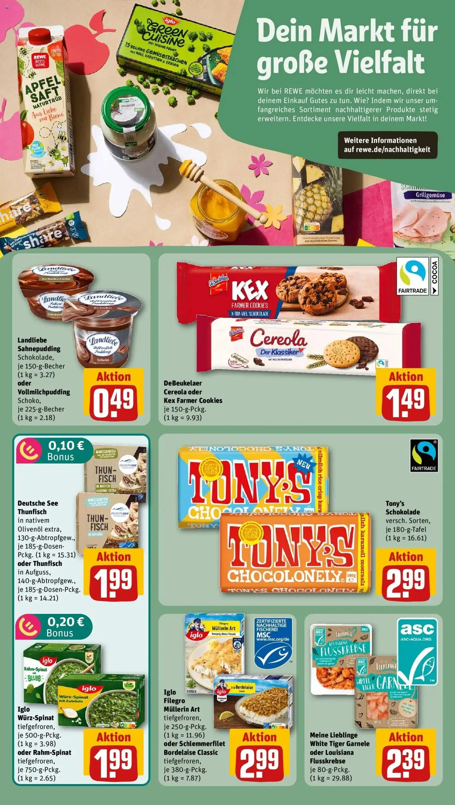 Rewe Prospekt München – gültig ab 27.07.2026 | Seite: 10 | Produkte: Iglo, Pudding, Zwiebeln, Saft