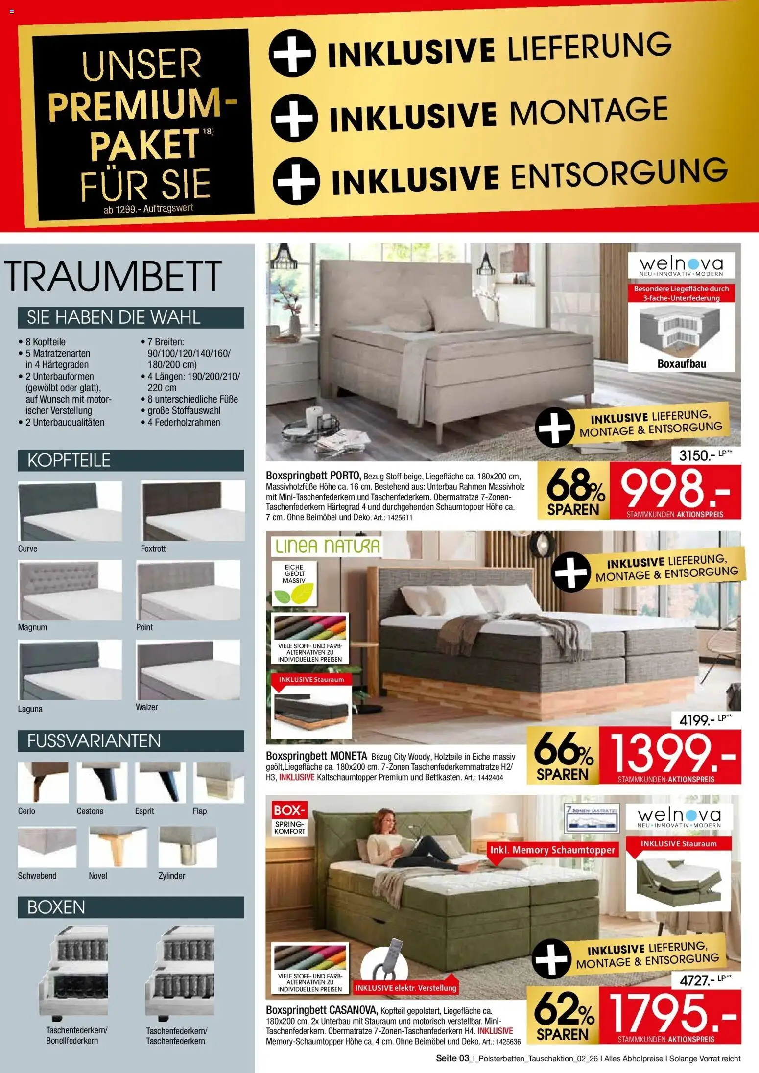 Zurbrüggen Polster-Spezial – gültig ab 27.06.2026 | Seite: 3 | Produkte: Boxspringbett, Box