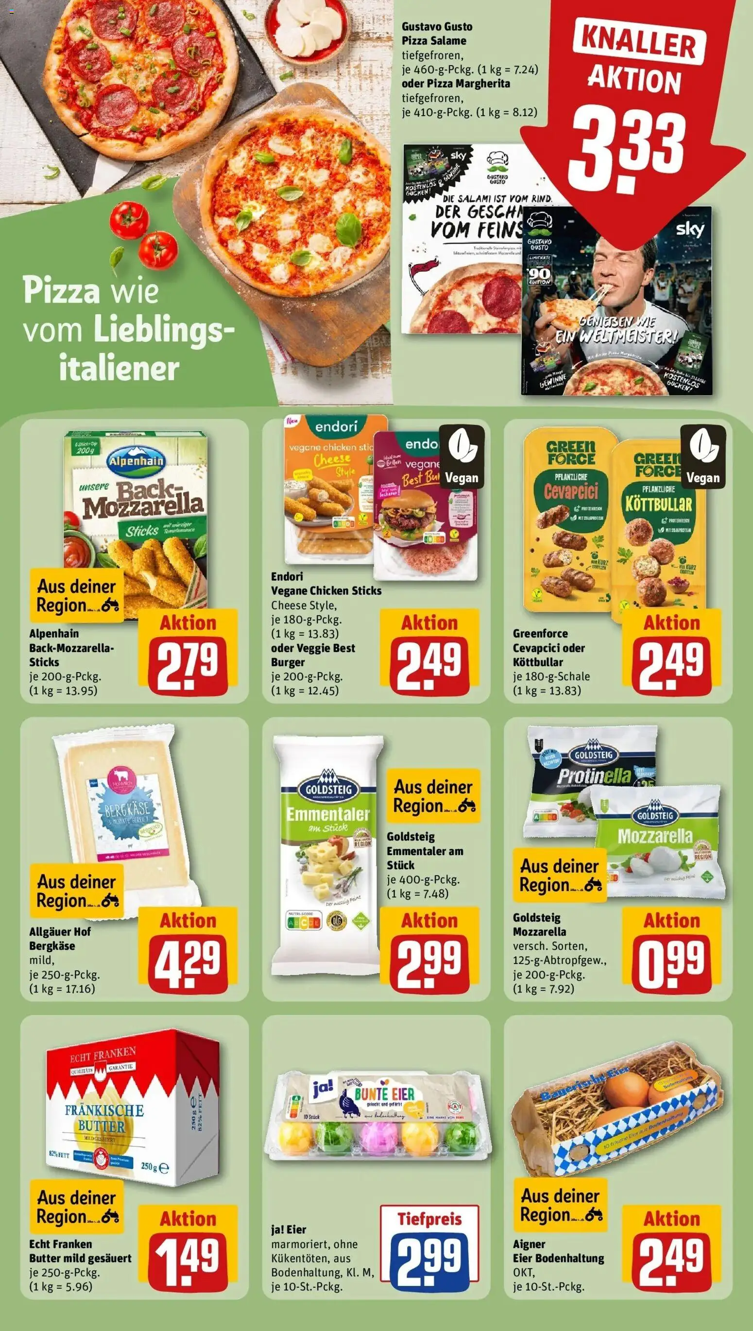 REWE Prospekt ab 03.08.2026 zum Blättern » Angebote | Seite: 17 | Produkte: Gustavo gusto, Butter, Cevapcici, Salami