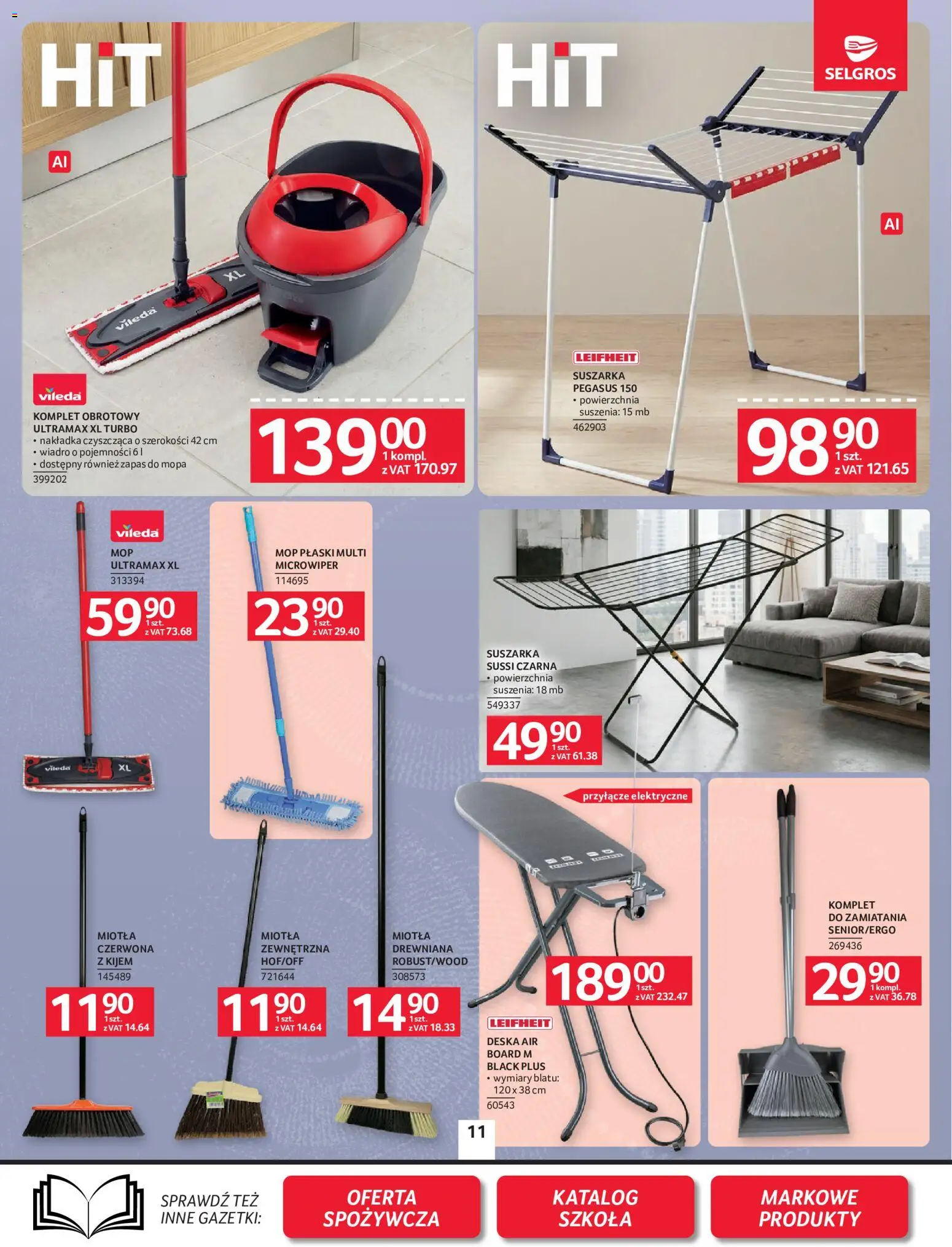 Selgros cash&carry gazetka - Oferta przemysłowa od 13.08.2026 | Strona: 13 | Produkty: Suszarka, Suszarka vileda, Vileda, Mop