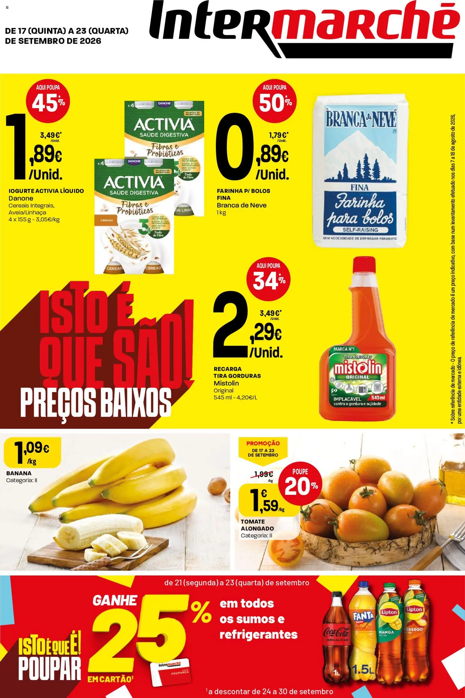 Intermarché Folheto Mini │ válido de 17/09/2026 | Página: 1 | Produtos: Fanta, Banana, Manga, Cereais