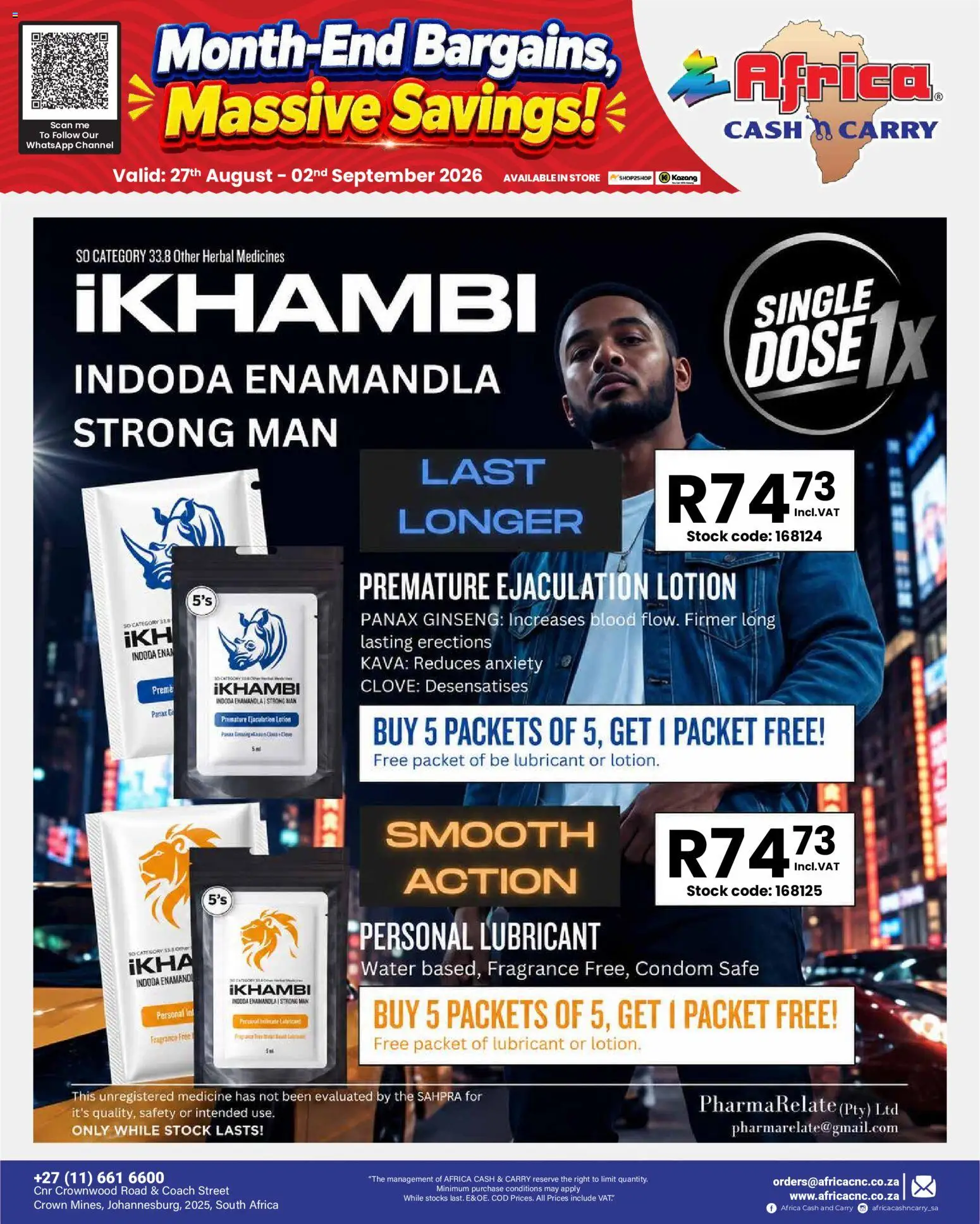 New Africa Cash & Carry catalogue – valid from 27/08/2026 | Page: 20 | Products: Fragrance, Stock, Water, Lotion