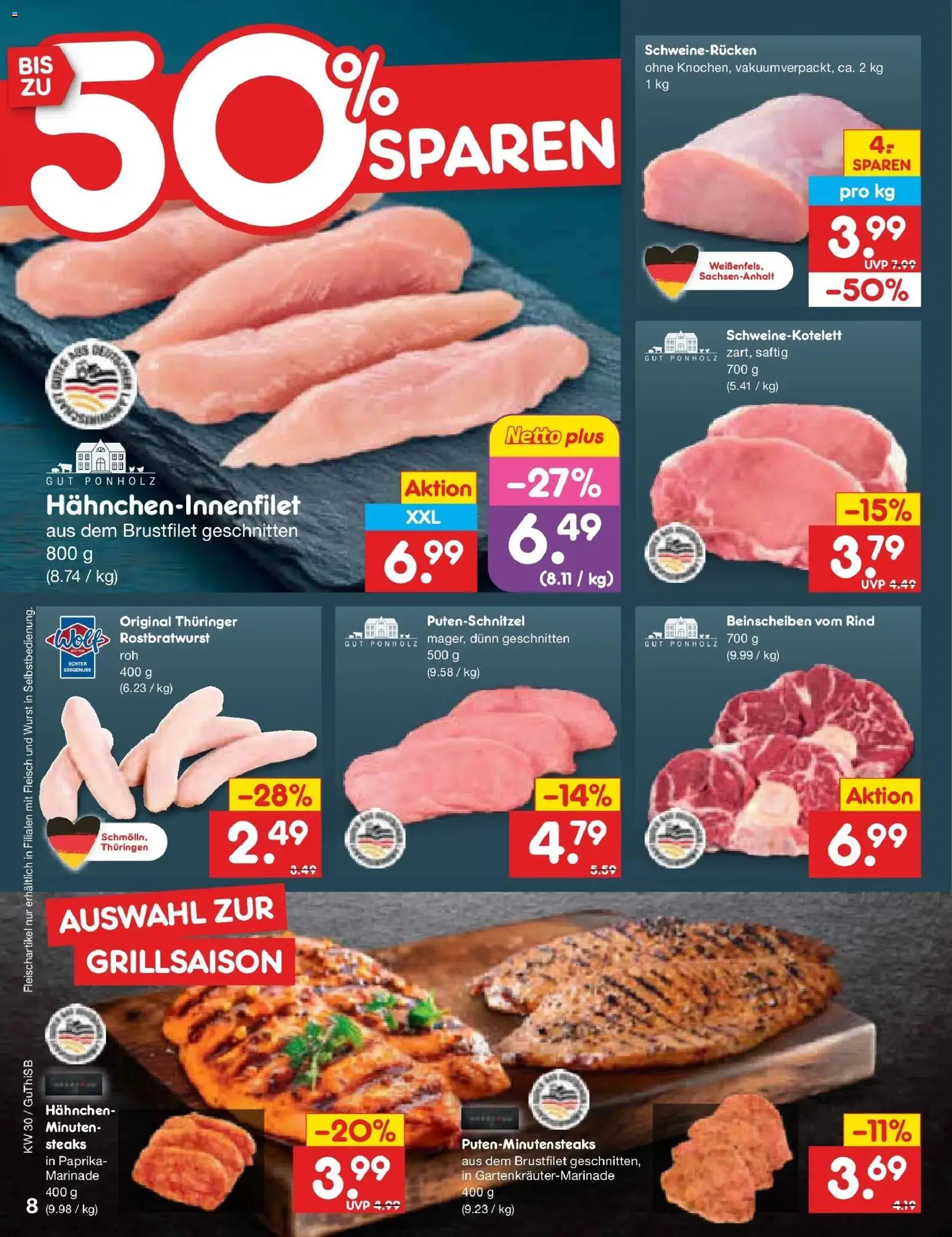 Netto Marken-Discount Prospekt Machern – gültig ab 20.07.2026 | Seite: 12 | Produkte: Hahnchen, Paprika, Putenschnitzel, Wurst