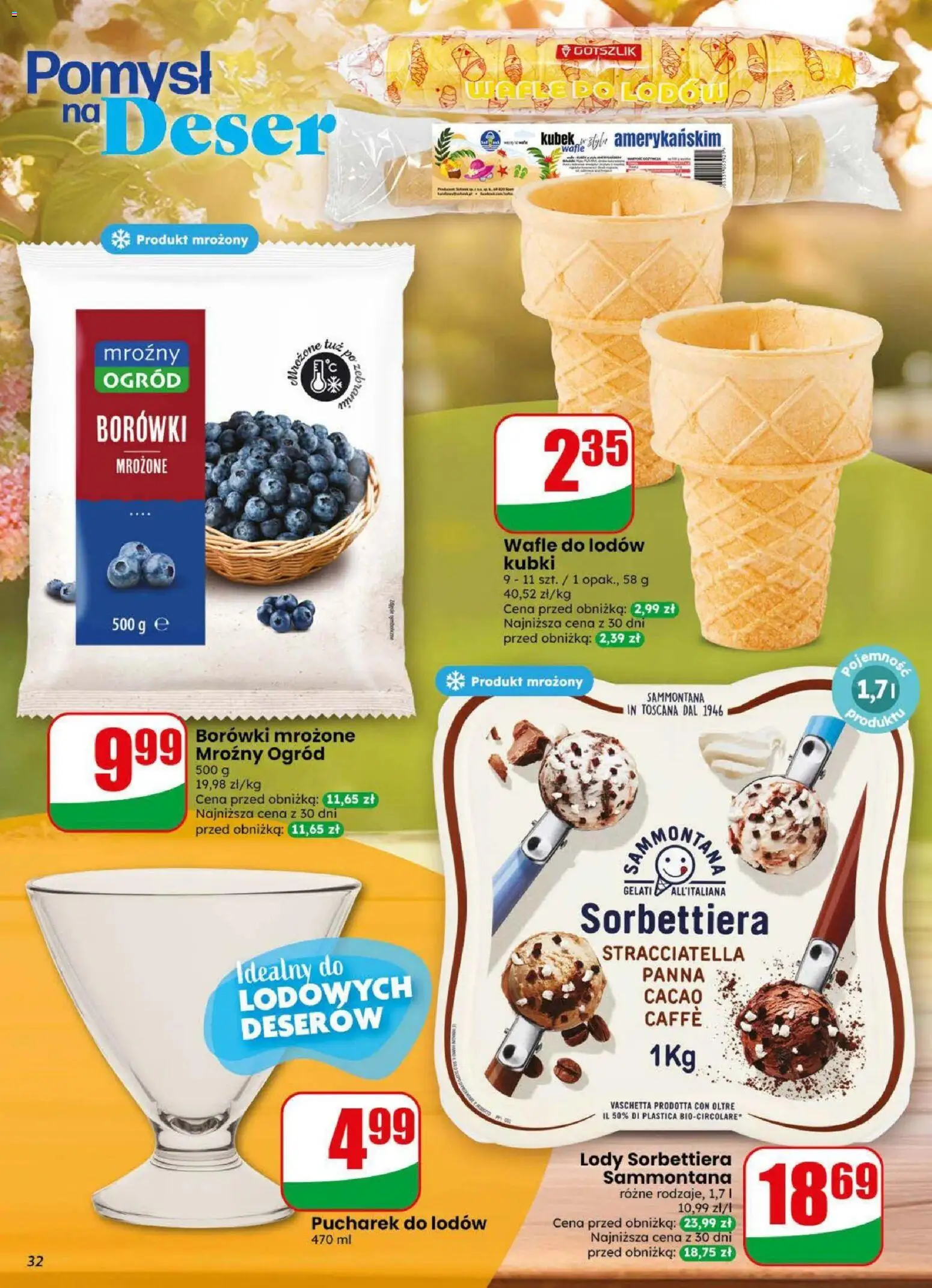 Dino gazetka od 19.08.2026 | Strona: 32 | Produkty: Borówki, Wafle, Deser, Lody