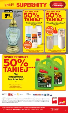 Pogląd oferty "POLOmarket gazetka" - ważna od 20.05.2026 | Strona: 67 | Produkty: Wkłady do zniczy, Płyn do spryskiwaczy letni, Płyn do spryskiwaczy, Świece