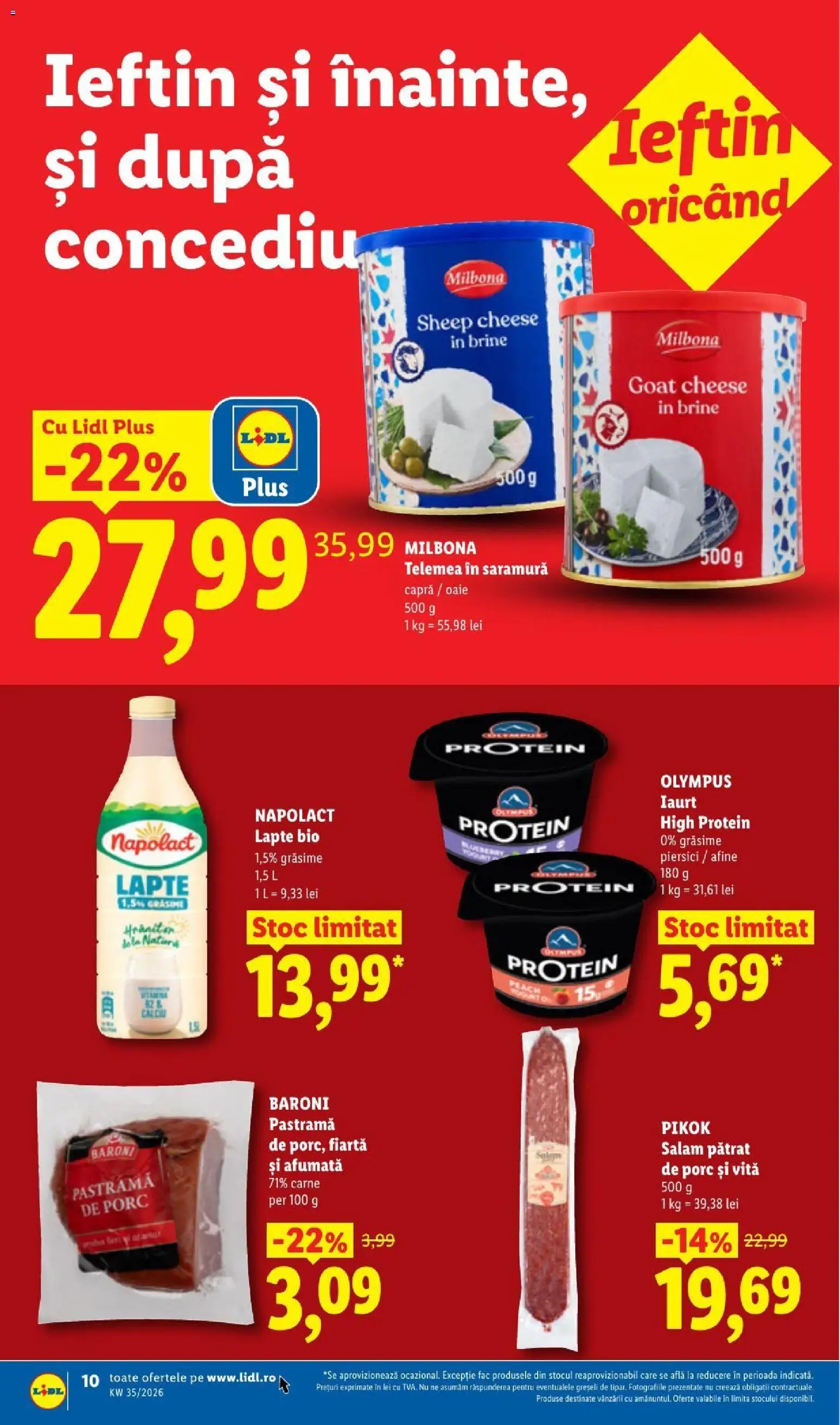 Noul catalog Lidl – valabil de la 24.08.2026 | Pagină: 10 | Produse: Bio, Vită, Carne De Porc, Plus