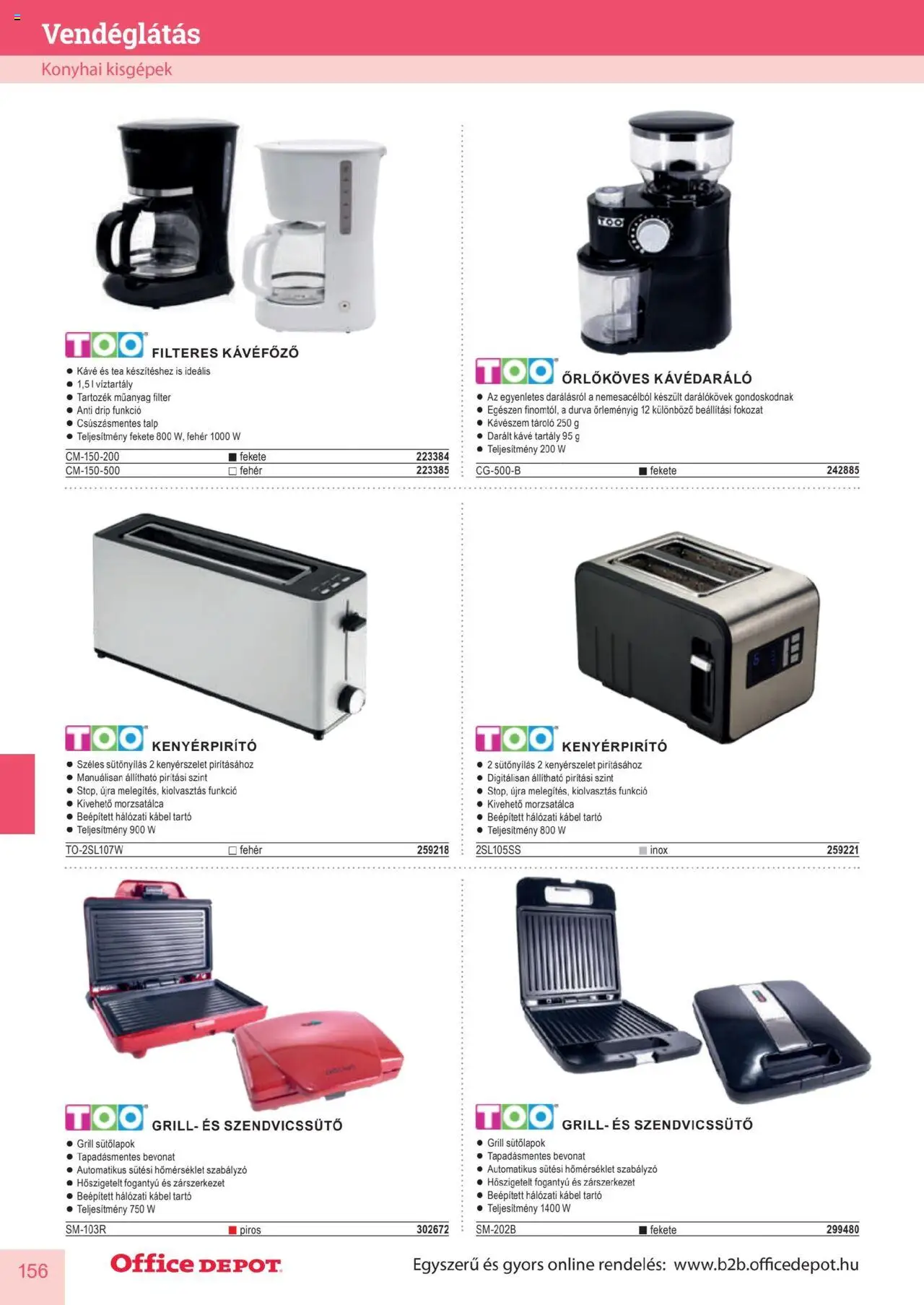 Office Depot akciós ujság - amely érvényes a következő dátumtól: 2025.04.10. | Oldal: 156 | Termékek: Grill, Kávéfőző, Tároló, Tea