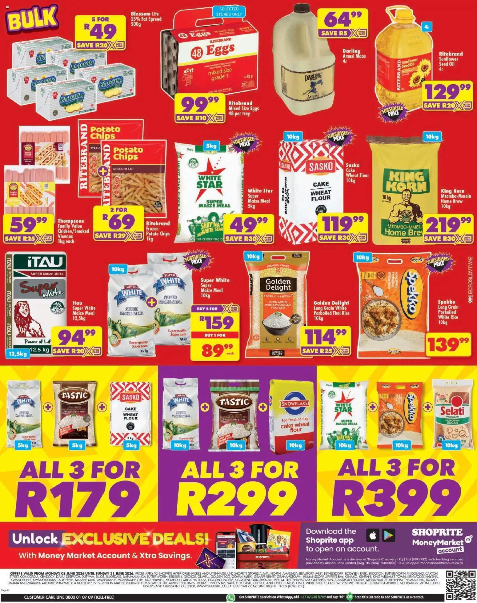 New Shoprite catalogue – valid from 08.06.2026 | Page: 8 | Products: Tray, Maize meal, Oil, Fat spread
