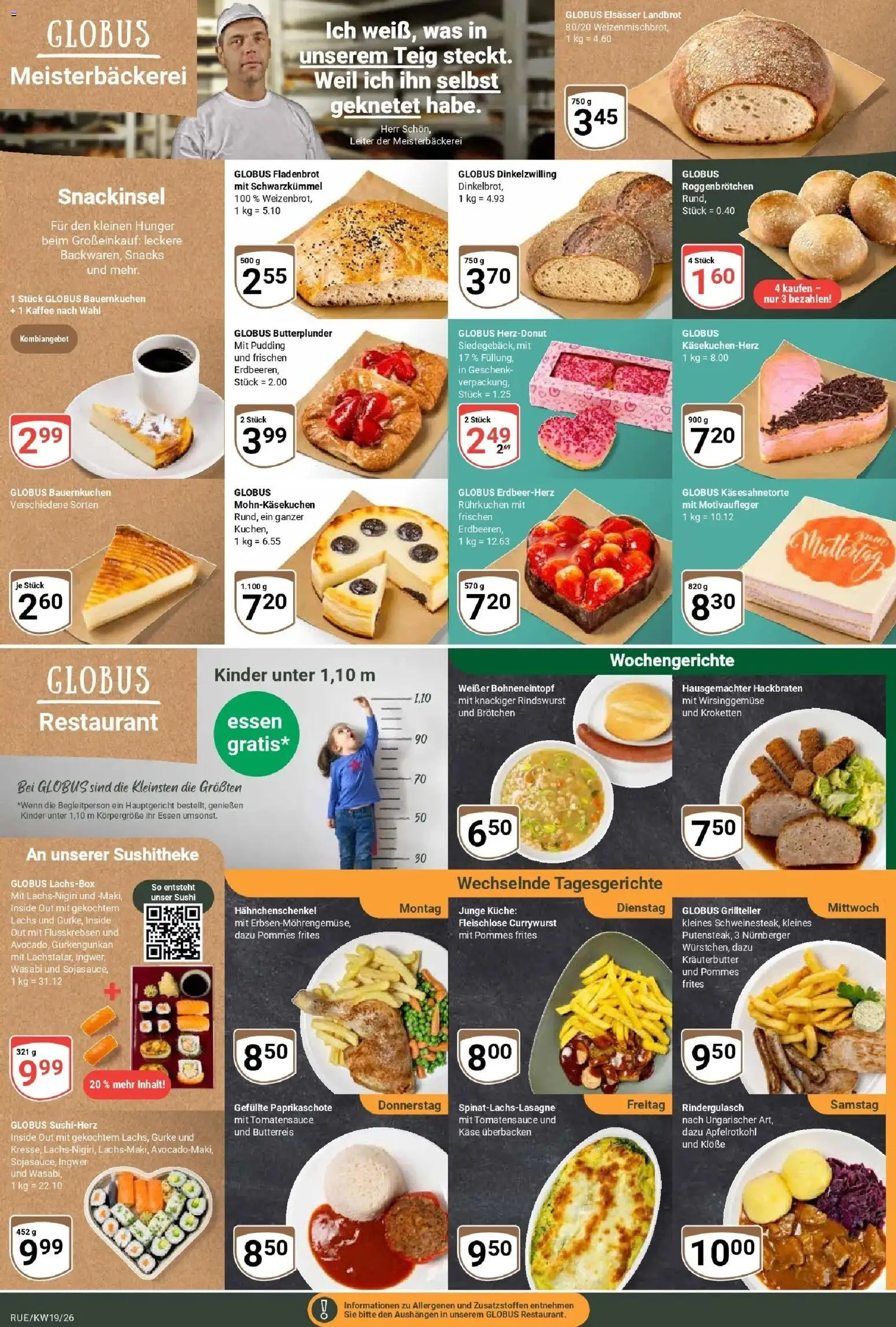 Globus Prospekt Rüsselsheim	 – gültig ab 04.05.2026 | Seite: 8 | Produkte: Rindergulasch, Käse, Kräuterbutter, Lachs