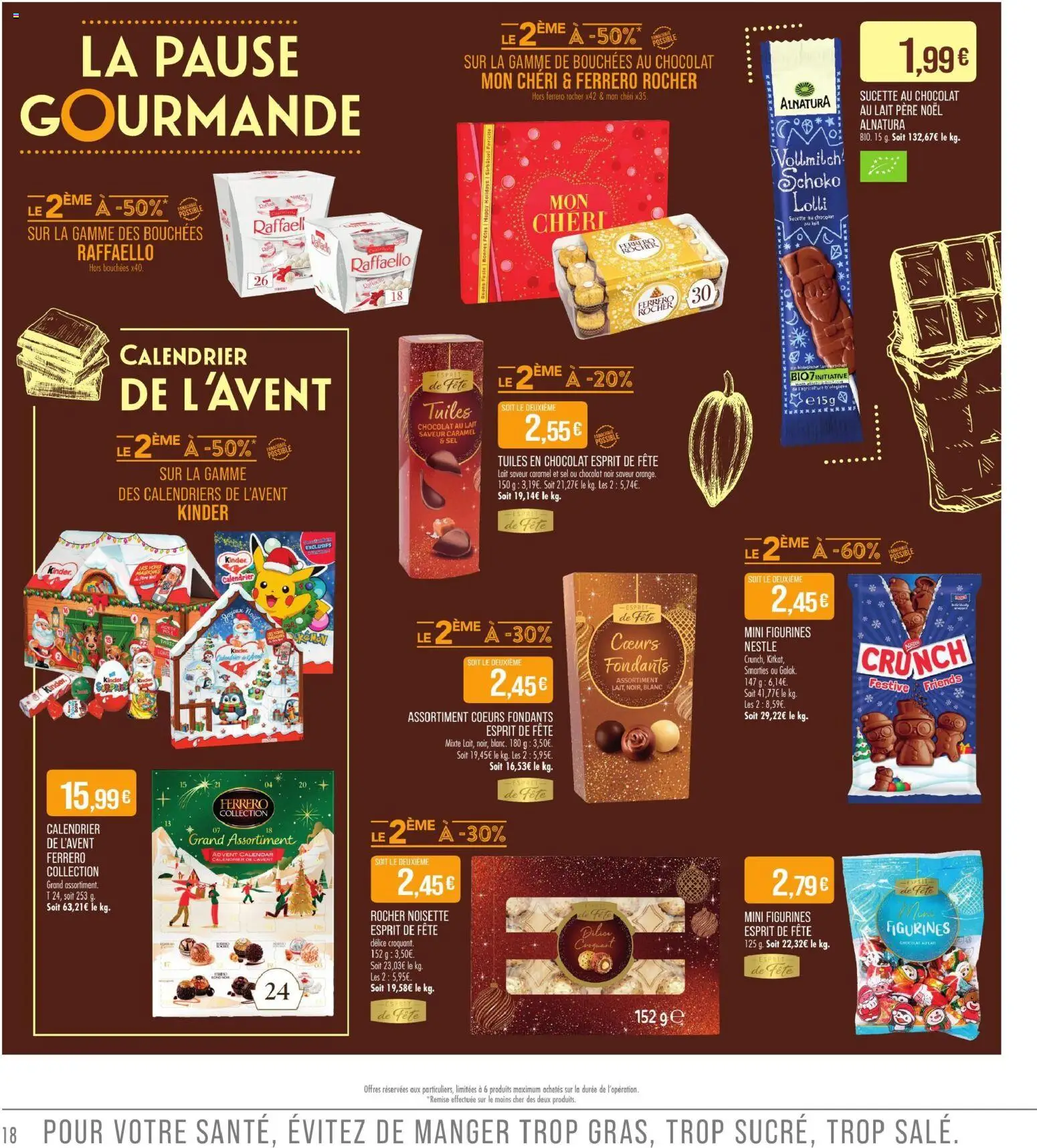 {H1} | Page: 18 | Produits: Noisette, Calendrier, Chocolat noir, Raffaello