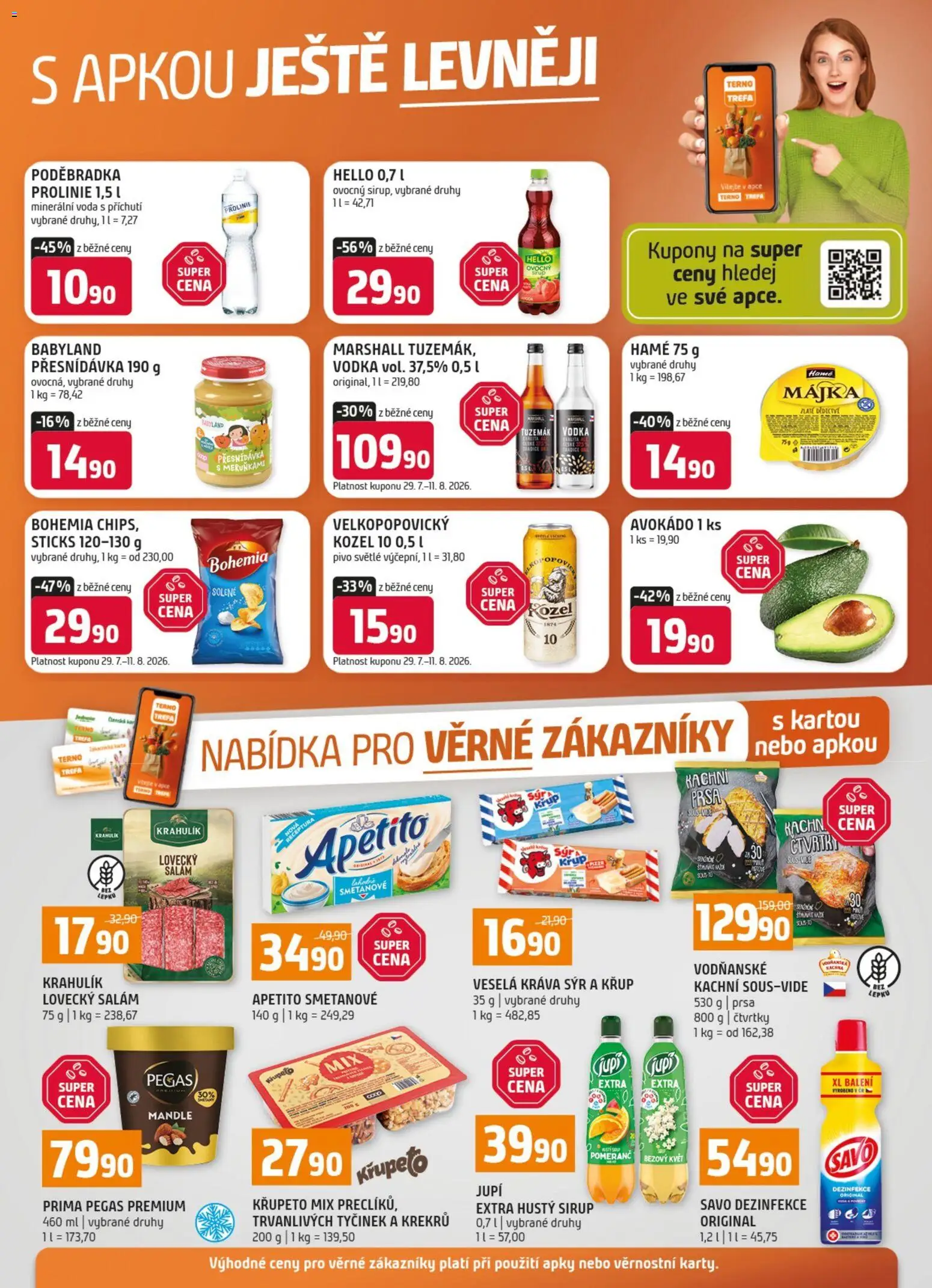 Terno leták - Nabídka pro věrné zákazníky od 29.07.2026 | Strana: 1 | Produkty: Salám, Vodka, Poděbradka, Prolinie