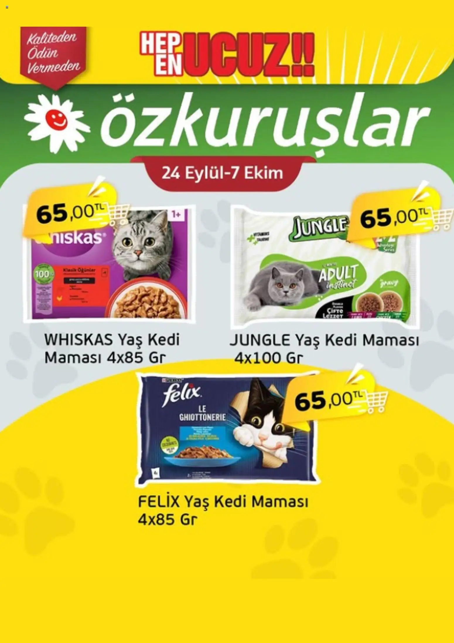 Özkuruşlar Katalog - 25 Eylül 2026 tarihinden itibaren geçerlidir | Sayfa: 7 | Ürünler: Kedi maması