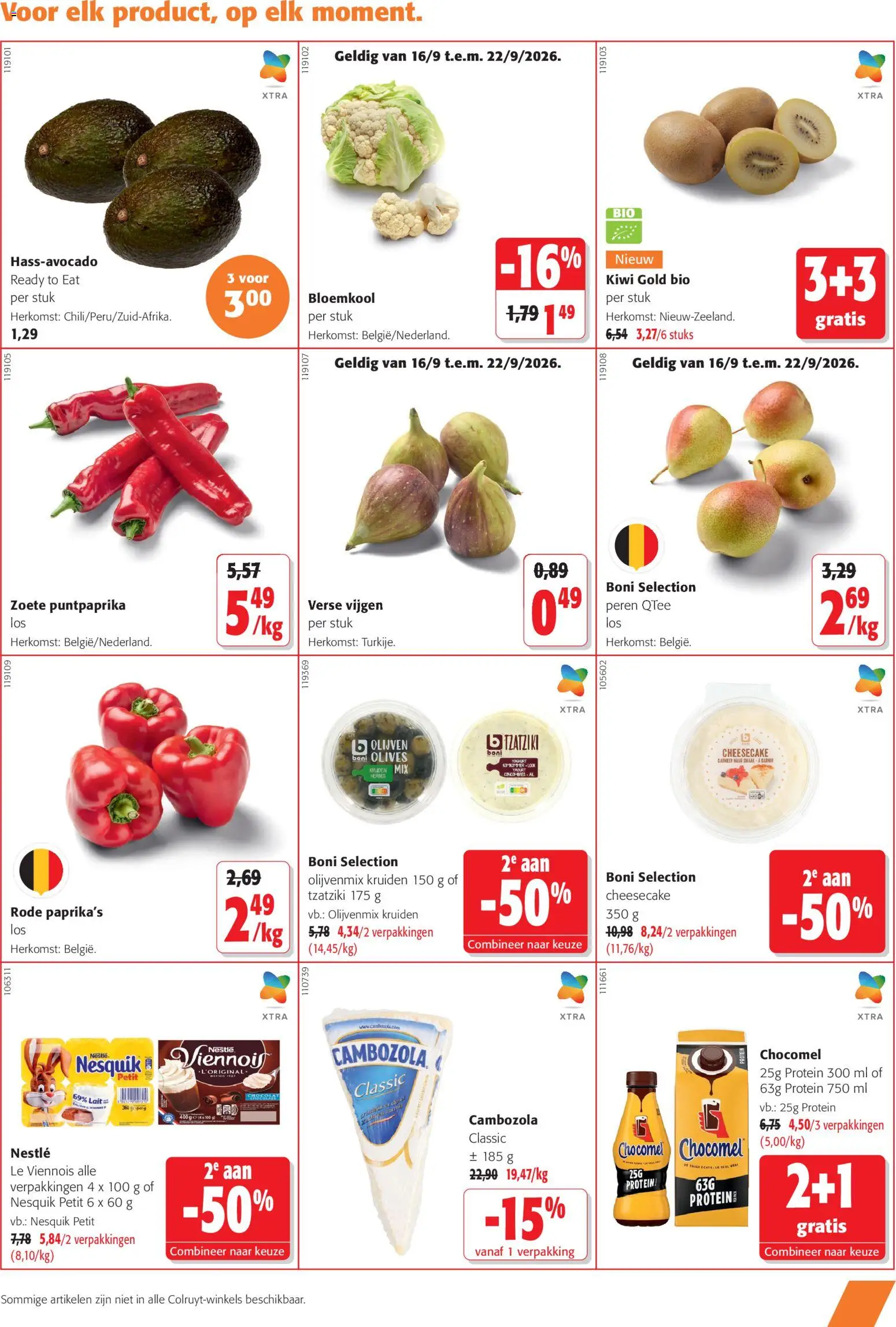 {H1} | Pagina: 11 | Producten: Peren, Bloemkool, Vijgen, Proteïne