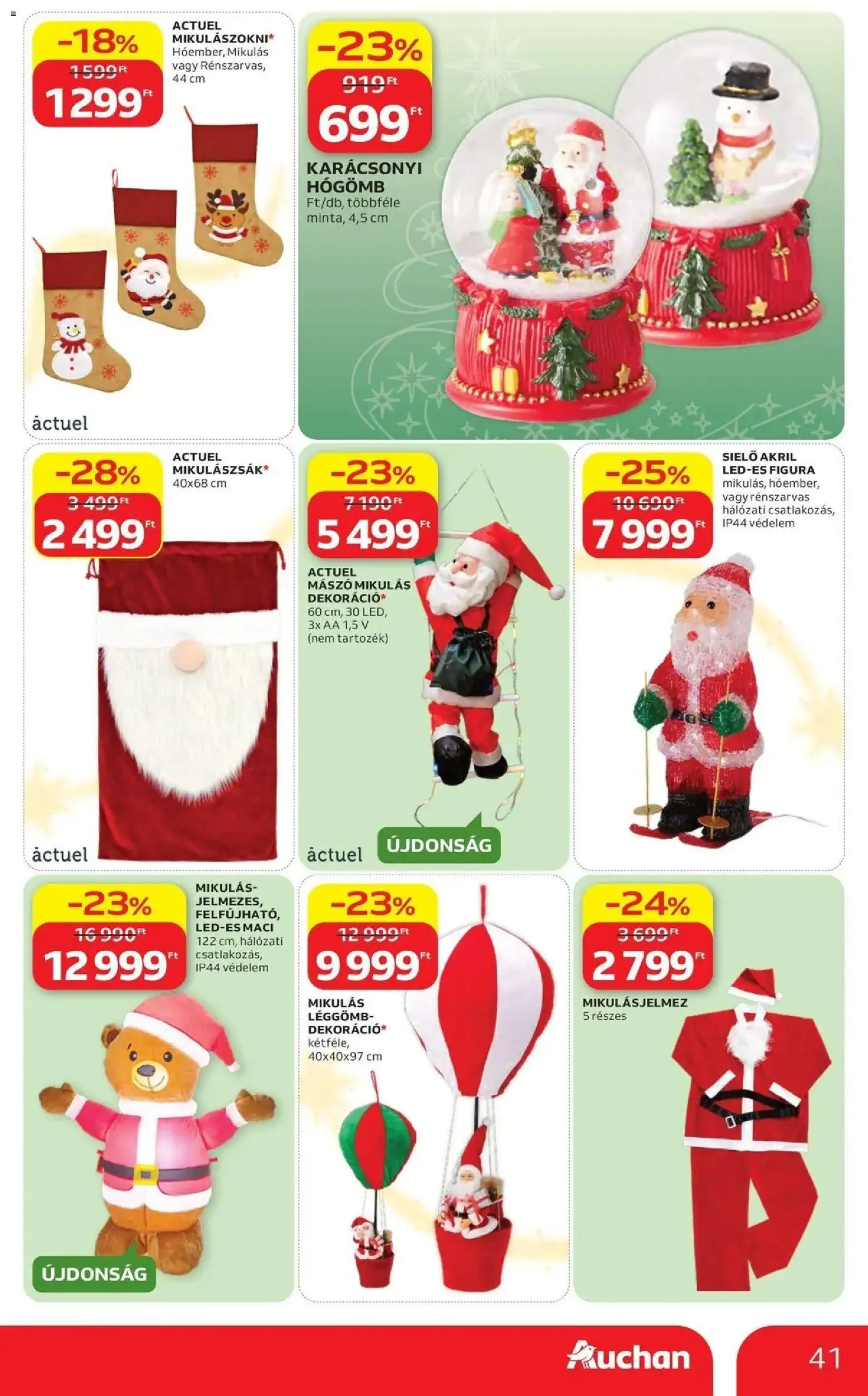 Auchan Karácsonyi ajánlataink Kecskemét - 2026.10.22. -tól/töl > akció, lapozható szórólap 🛍️ | Oldal: 41 | Termékek: Léggömb, LED