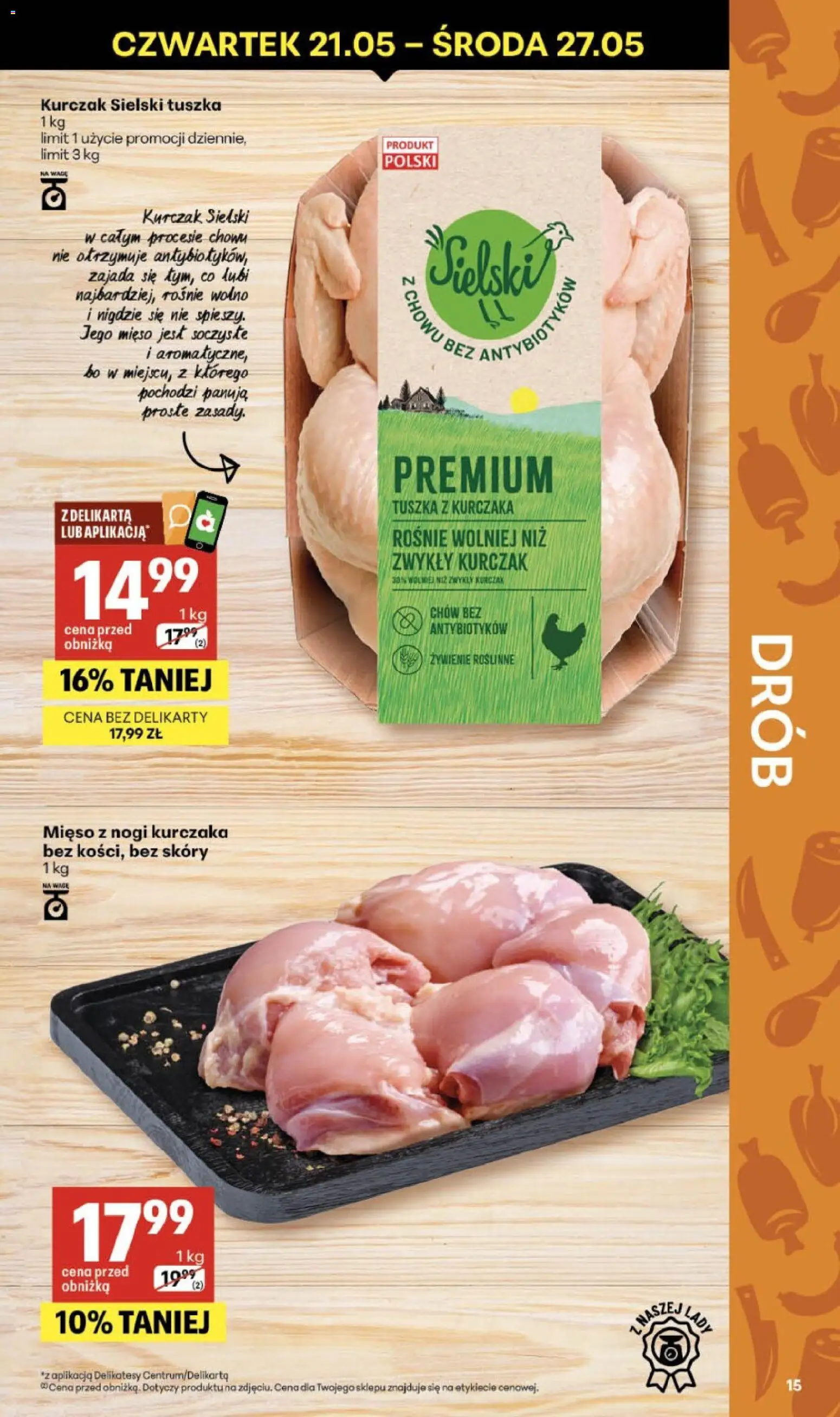 Delikatesy Centrum gazetka - Sklepy Własne od 21.05.2026 | Strona: 15 | Produkty: Kurczak, Mięso, Delikatesy