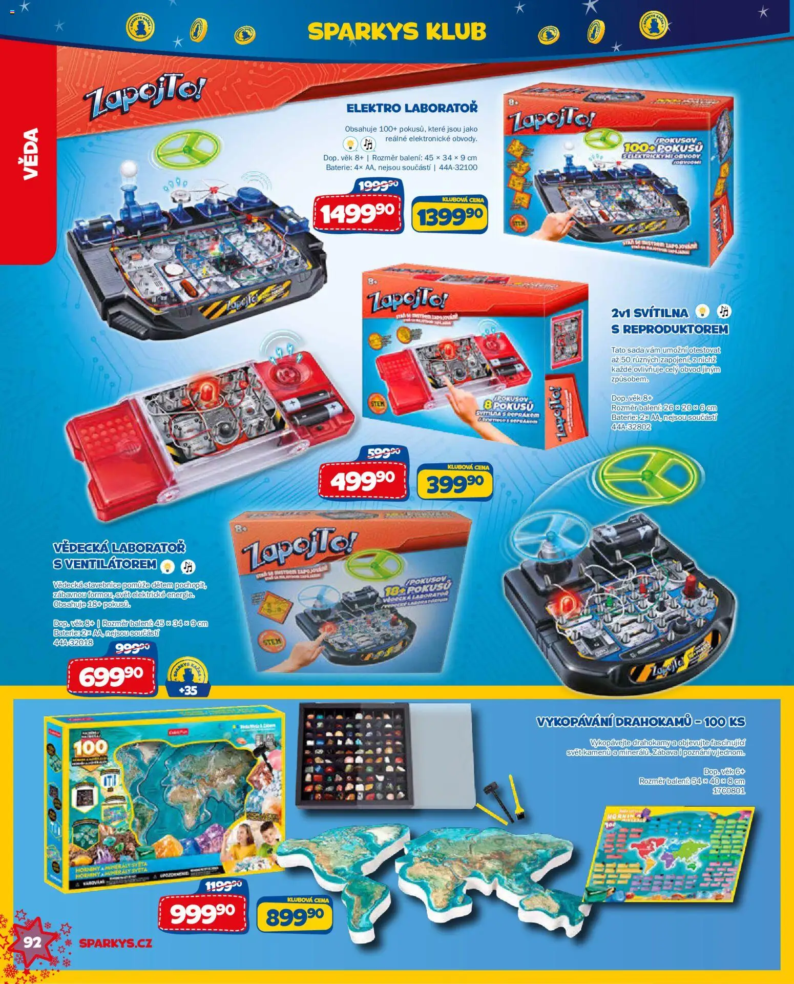 Sparkys katalog Vánoce 2026 od 01.10.2026 | Strana: 92 | Produkty: Stavebnice, Elektro, Baterie, Svítilna