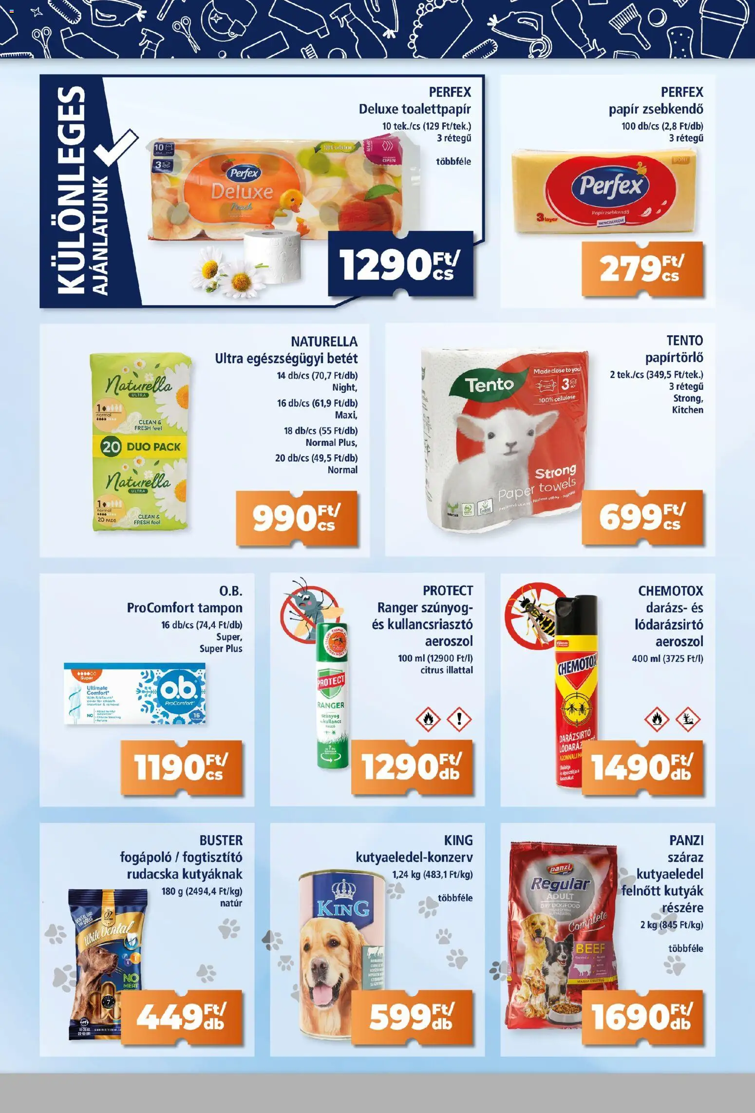 Goods Market akciós ujság - amely érvényes a következő dátumtól: 21.05.2026 | Oldal: 4 | Termékek: Papírtörlő, Kutyaeledel, Kullancsriasztó, Papírzsebkendő