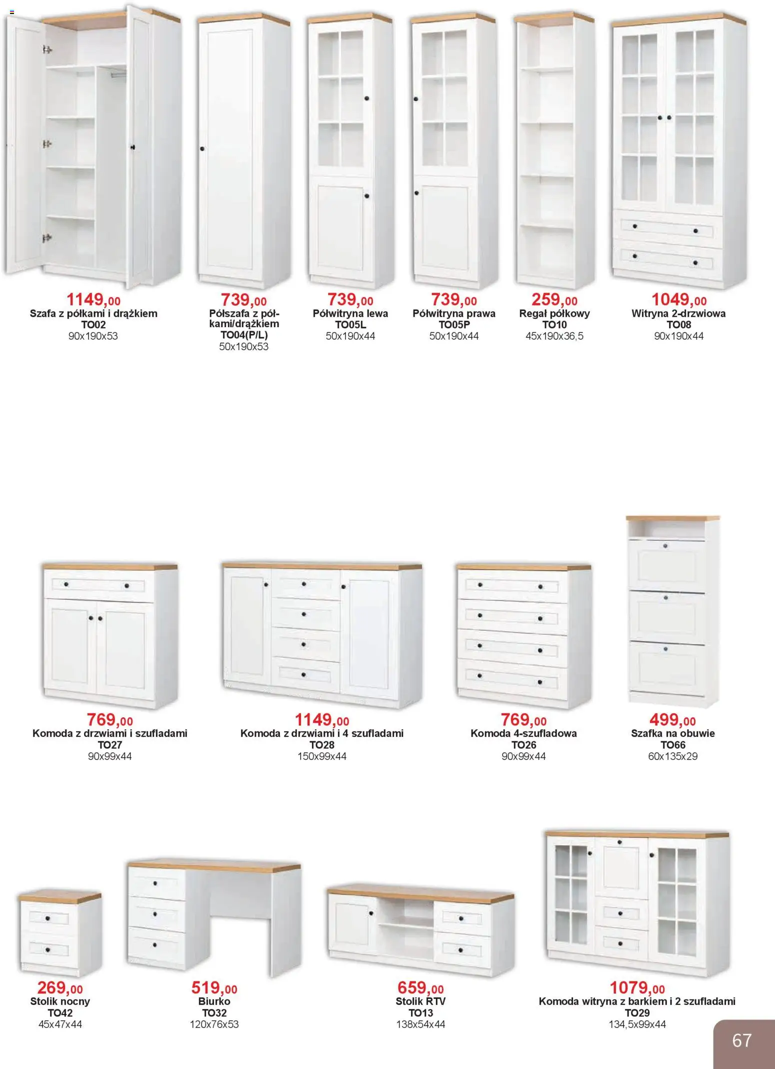 Bodzio Katalog od 01.04.2026 | Strona: 67 | Produkty: Szafa, Komoda, Biurko, Regał