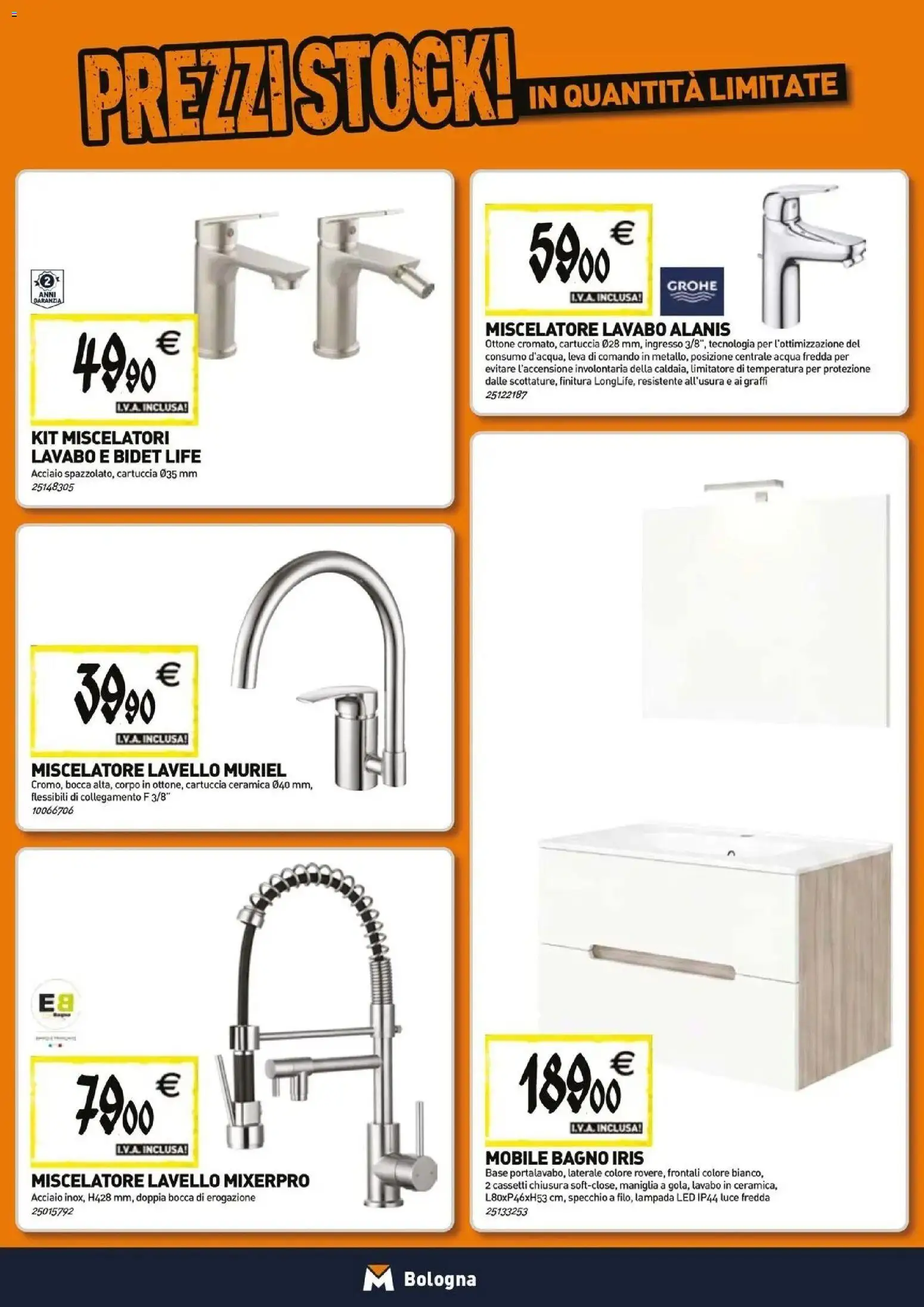 Volantino TECNOMAT del 29/10/2026 | Pagina: 5 | Prodotti: Miscelatore, Bagno, Specchio, Lampada