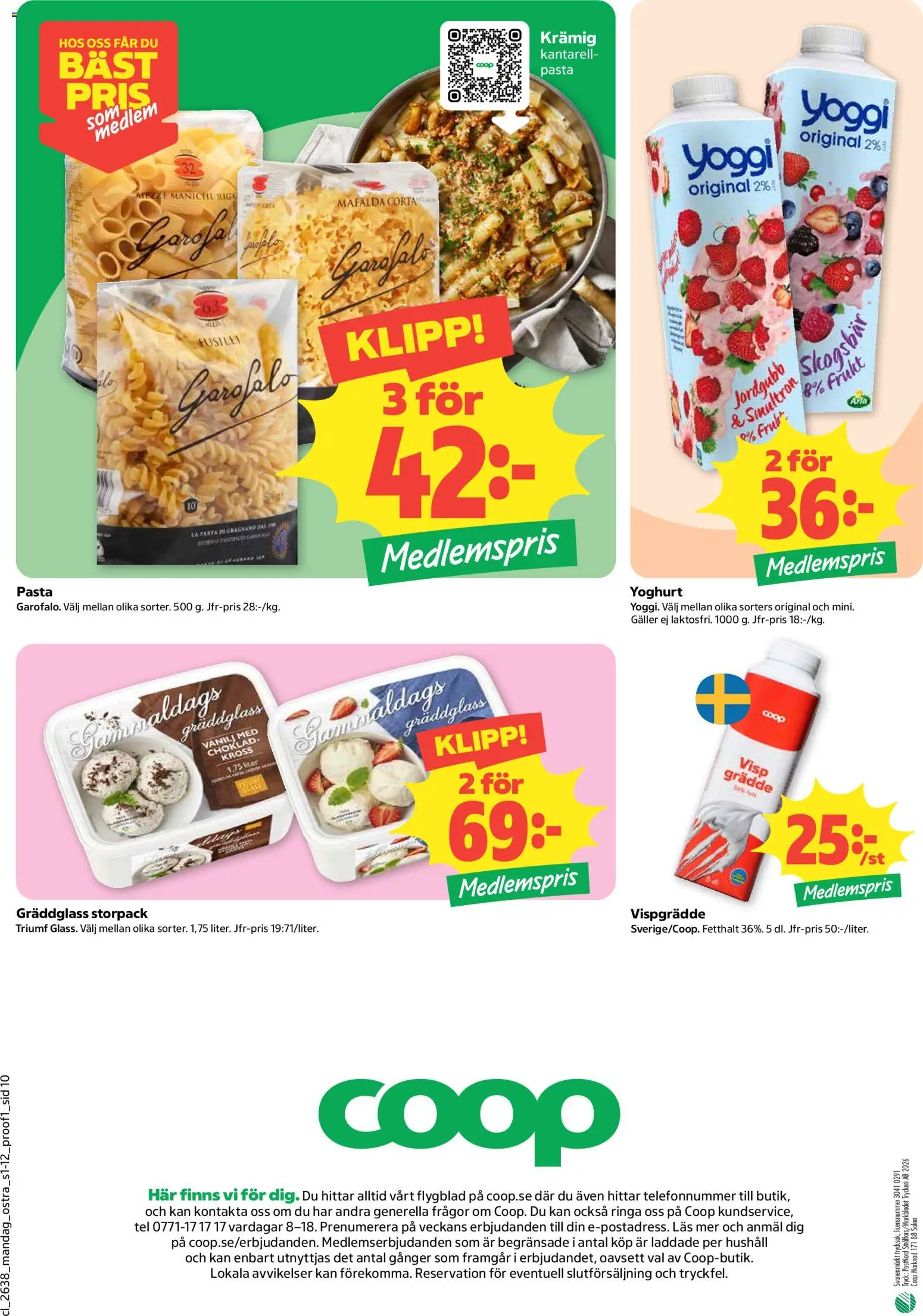 Coop Daglivs reklamblad aktuell från 14/09/2026 | Sida: 10 | Produkter: Frukt, Vanilj, Choklad, Grädde