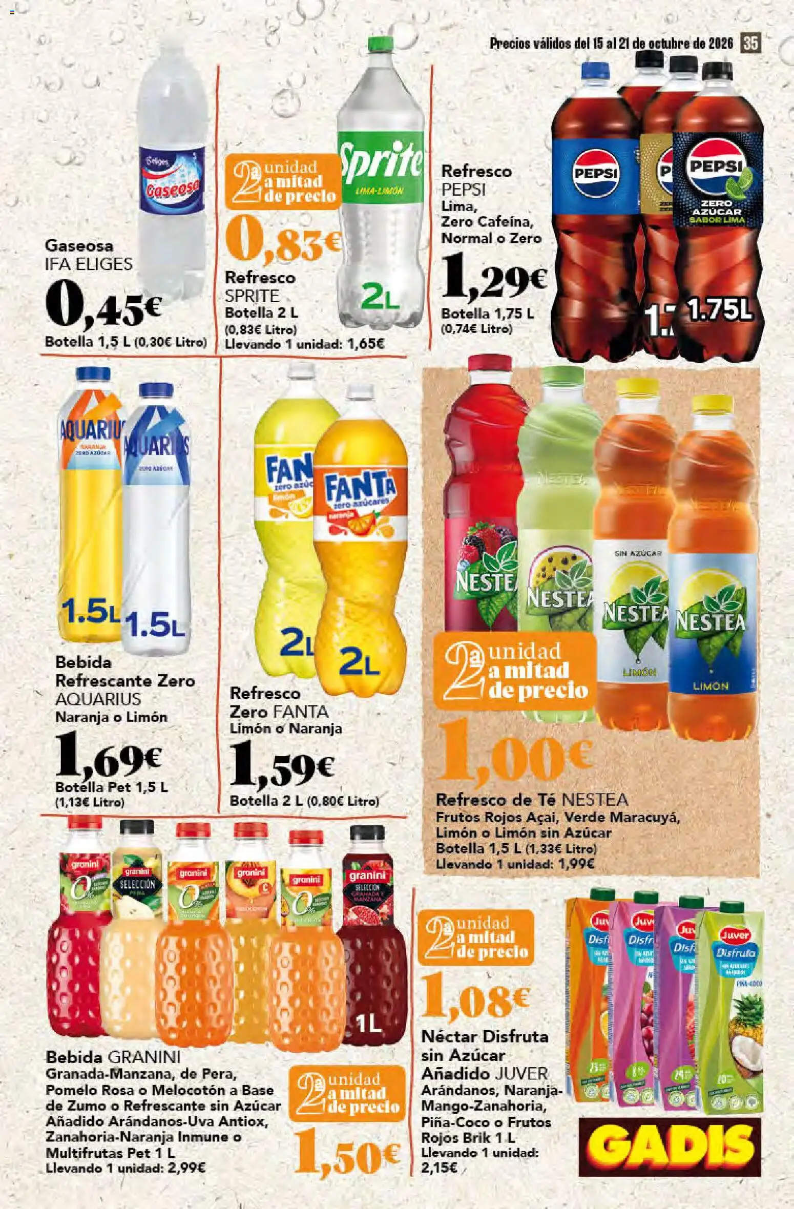 Gadis - folleto │ válido desde el 15/10/2026 | Página: 35 | Productos: Lima, Frutos rojos, Zumo, Pepsi
