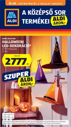 Aldi Középső sor termékei - amely érvényes a következő dátumtól: 2026.10.08.