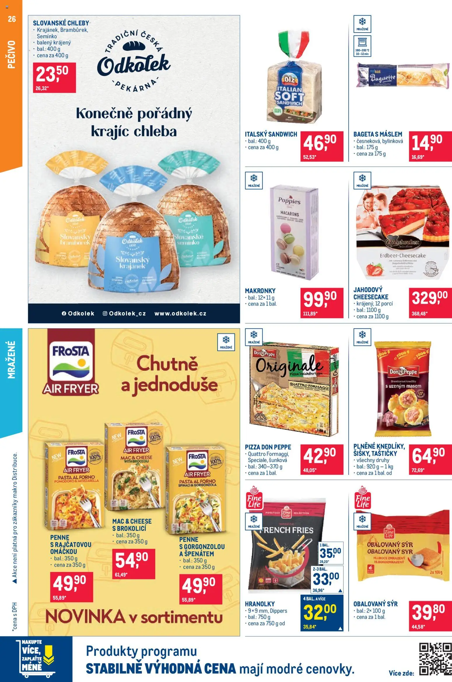 Makro leták - Pro milovníky jídla od 07.10.2026 | Strana: 26 | Produkty: Pizza, Obalovaný sýr, Pečivo, Bageta