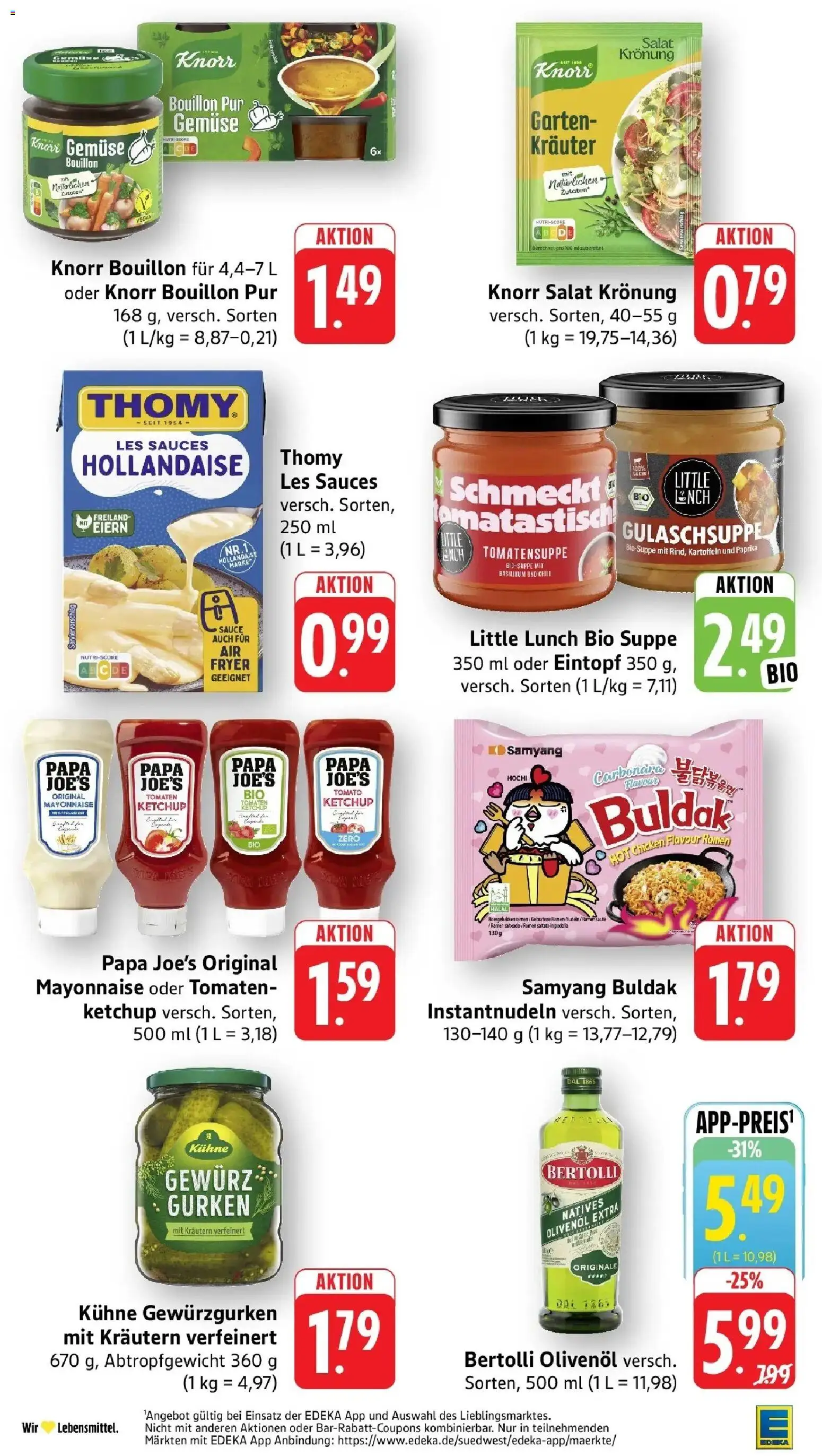 Edeka Prospekt Karlsbad-Langensteinbach (ab 05.10.2026) » Angebote Online | Seite: 28 | Produkte: Bertolli olivenol, Gemüse, Paprika, Salat