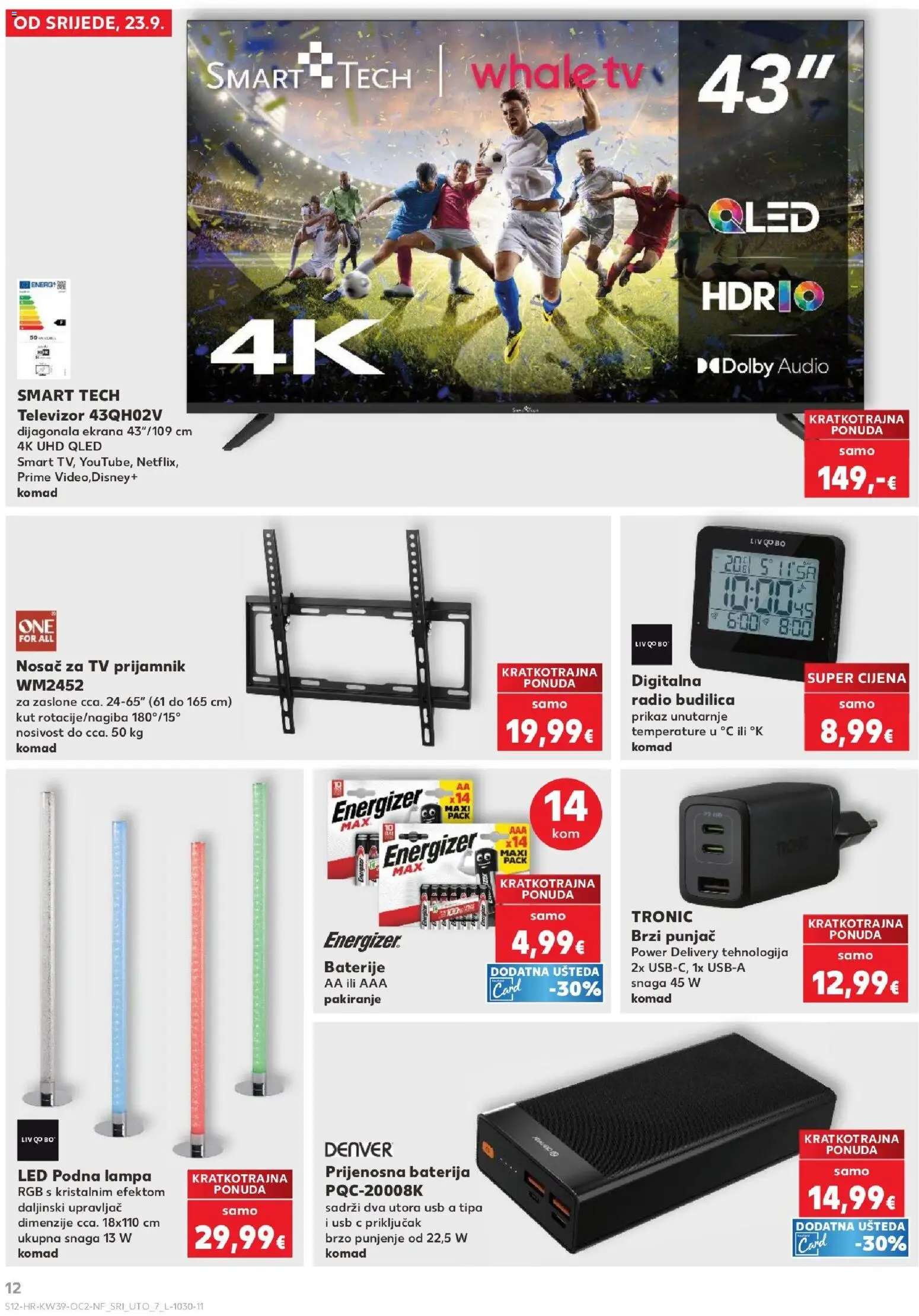 Kaufland katalog | vrijedi od 23.09.2026 | Stranica: 12 | Proizvodi: Baterija, Tv, Televizor, Radio